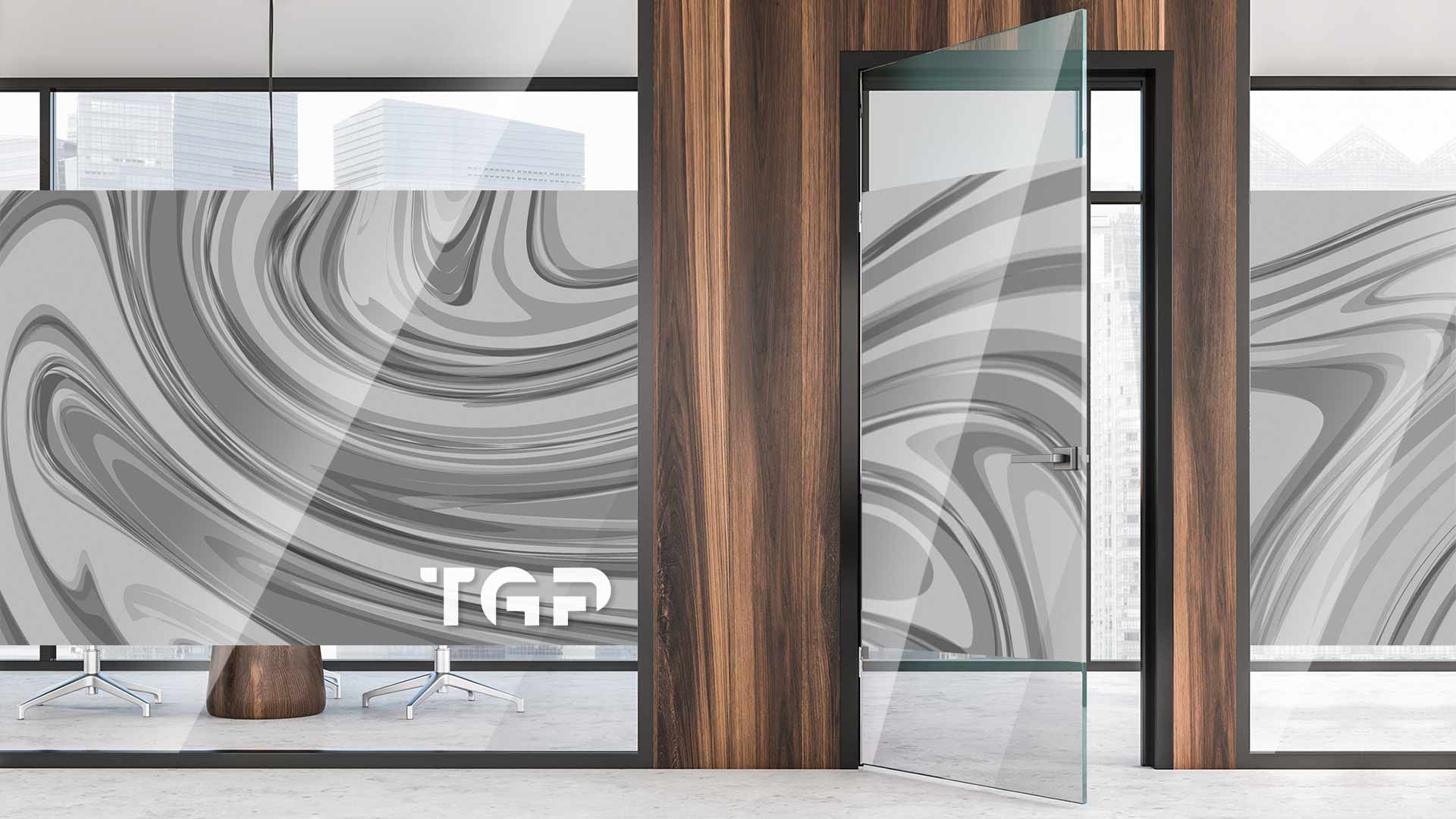 MRB009 Office printed glass wall partition