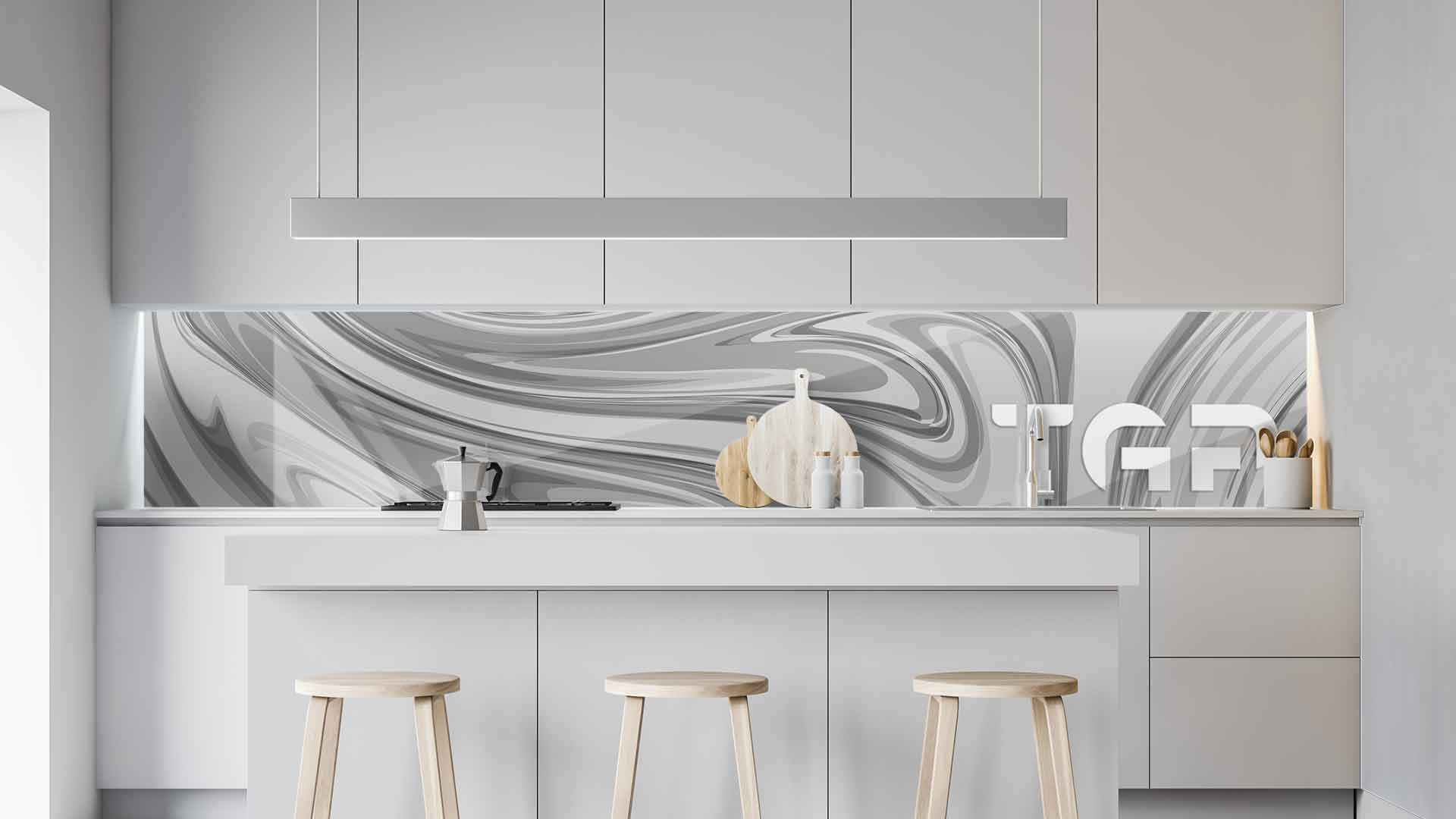 MRB009 kitchen printed glass countertop
