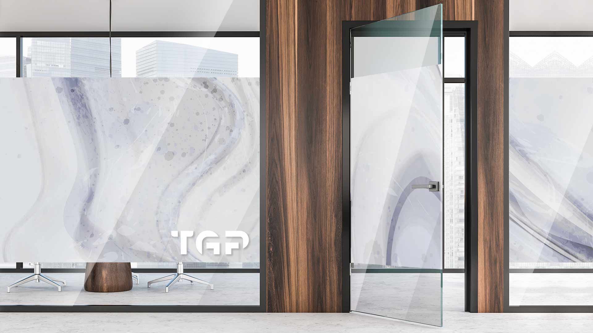 MRB010 Office printed glass wall partition