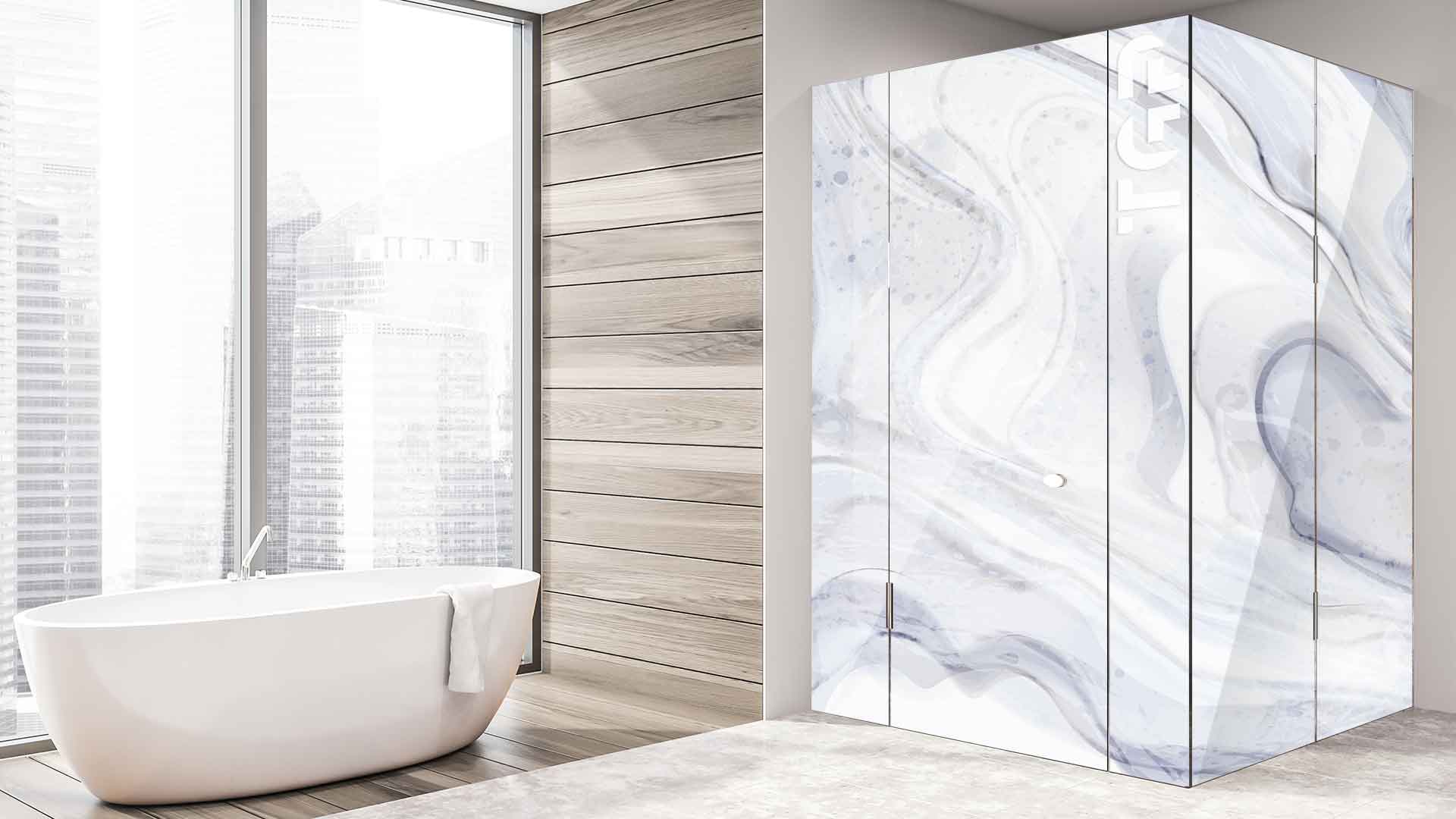 MRB010 printed glass shower enclosure