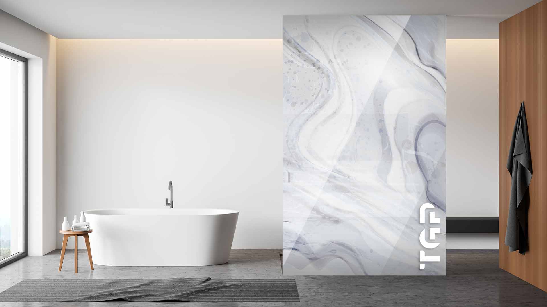 MRB010 Printed glass shower screen