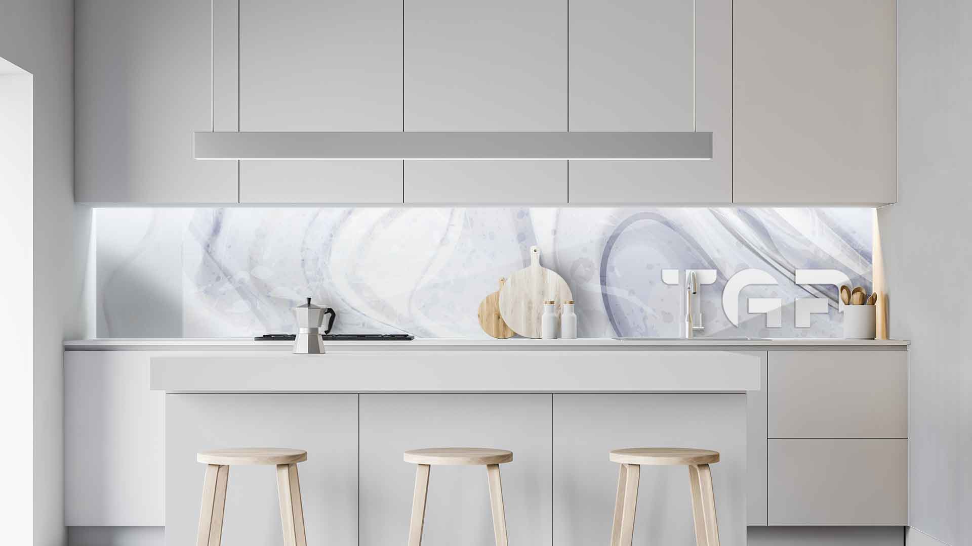 MRB010 kitchen printed glass countertop