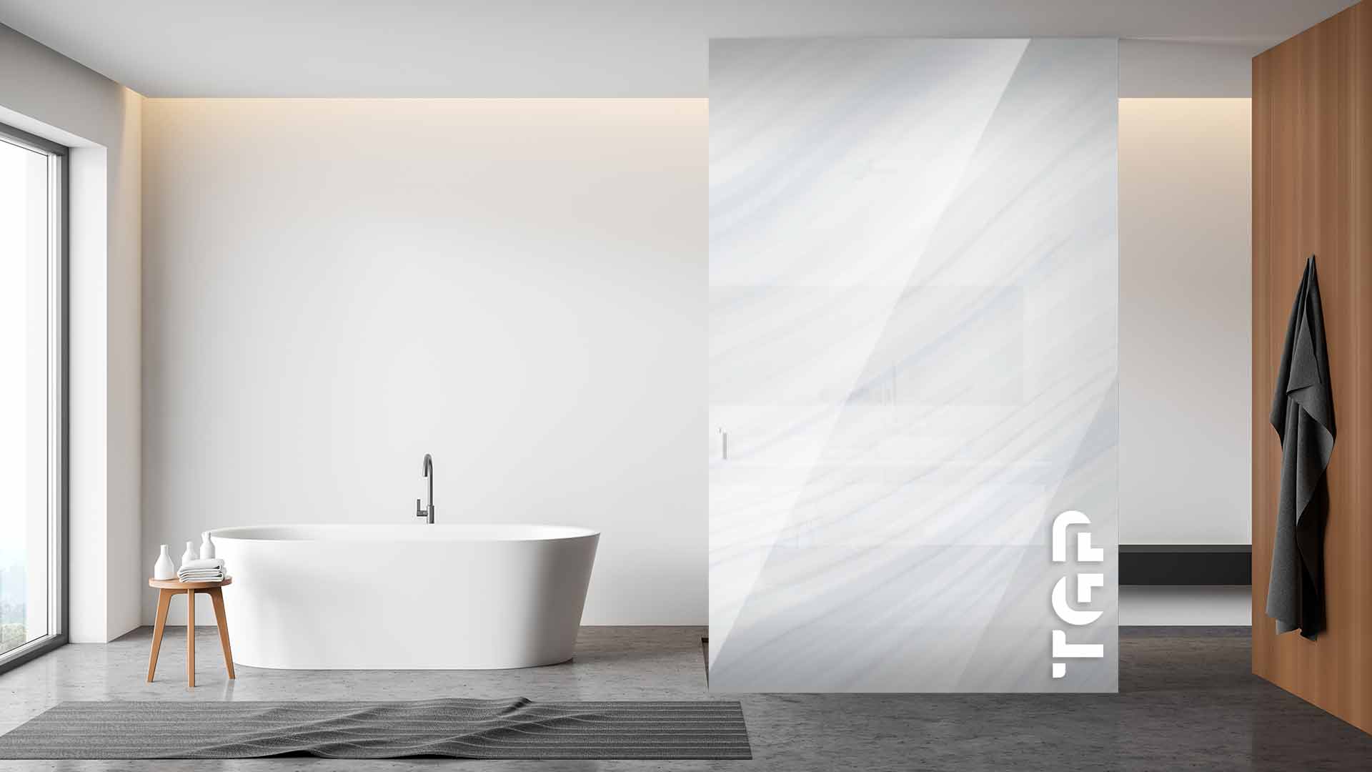 MRB011 Printed glass shower screen