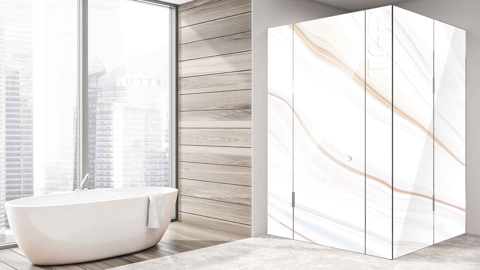 MRB012 printed glass shower enclosure