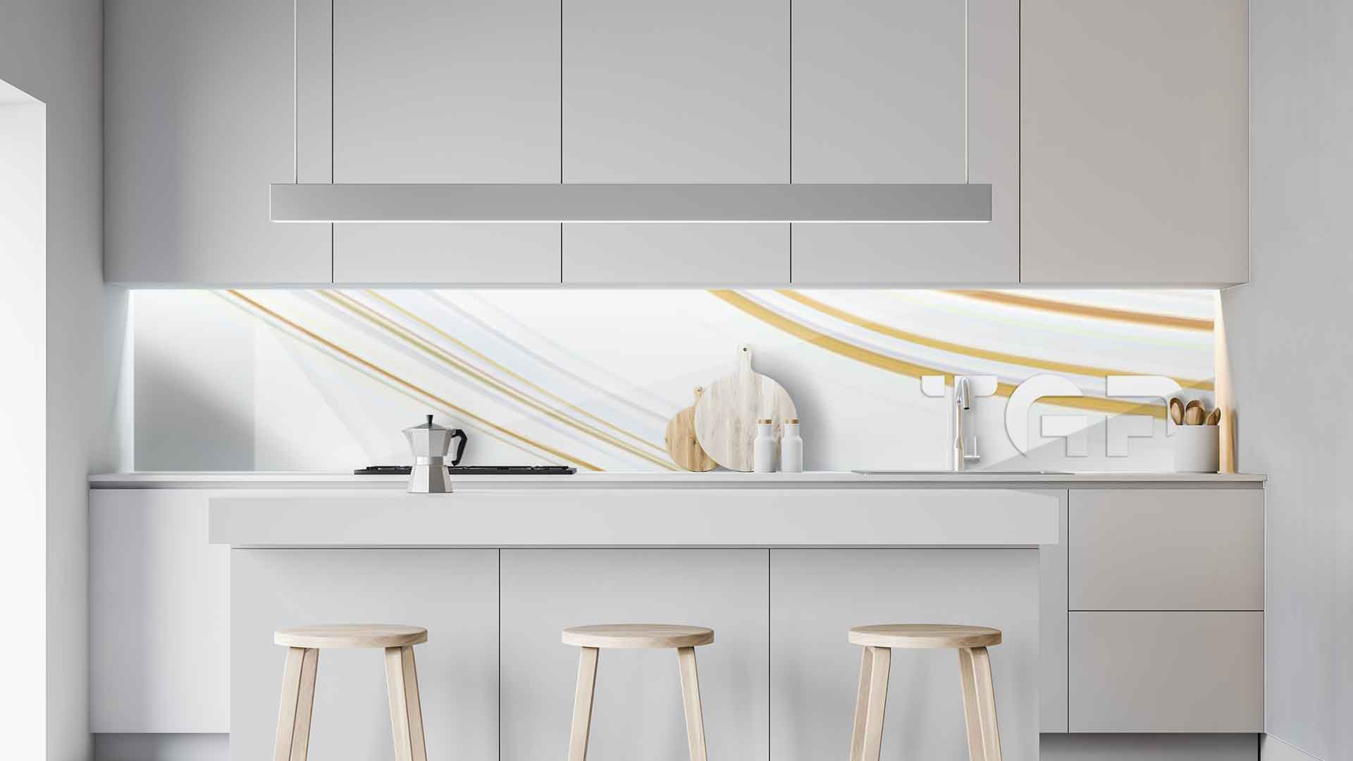 MRB013 kitchen printed glass countertop