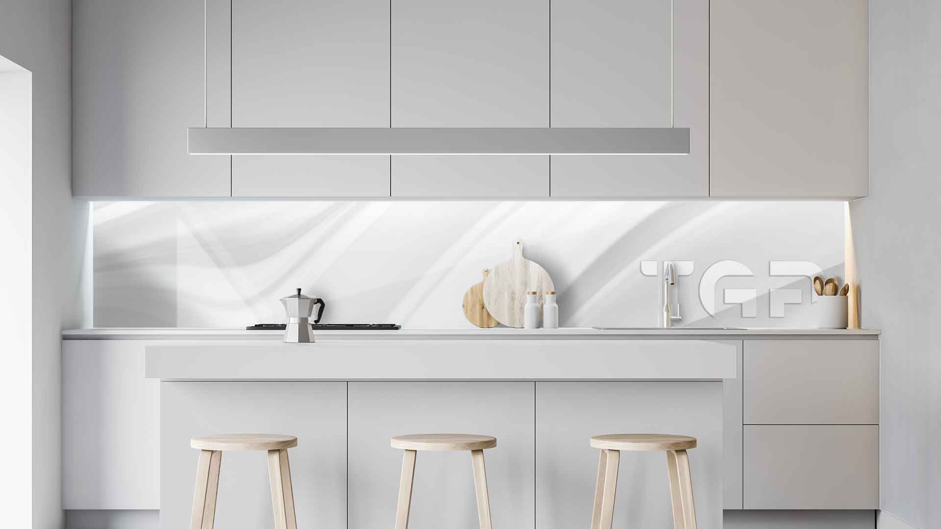 MRB014 kitchen printed glass countertop