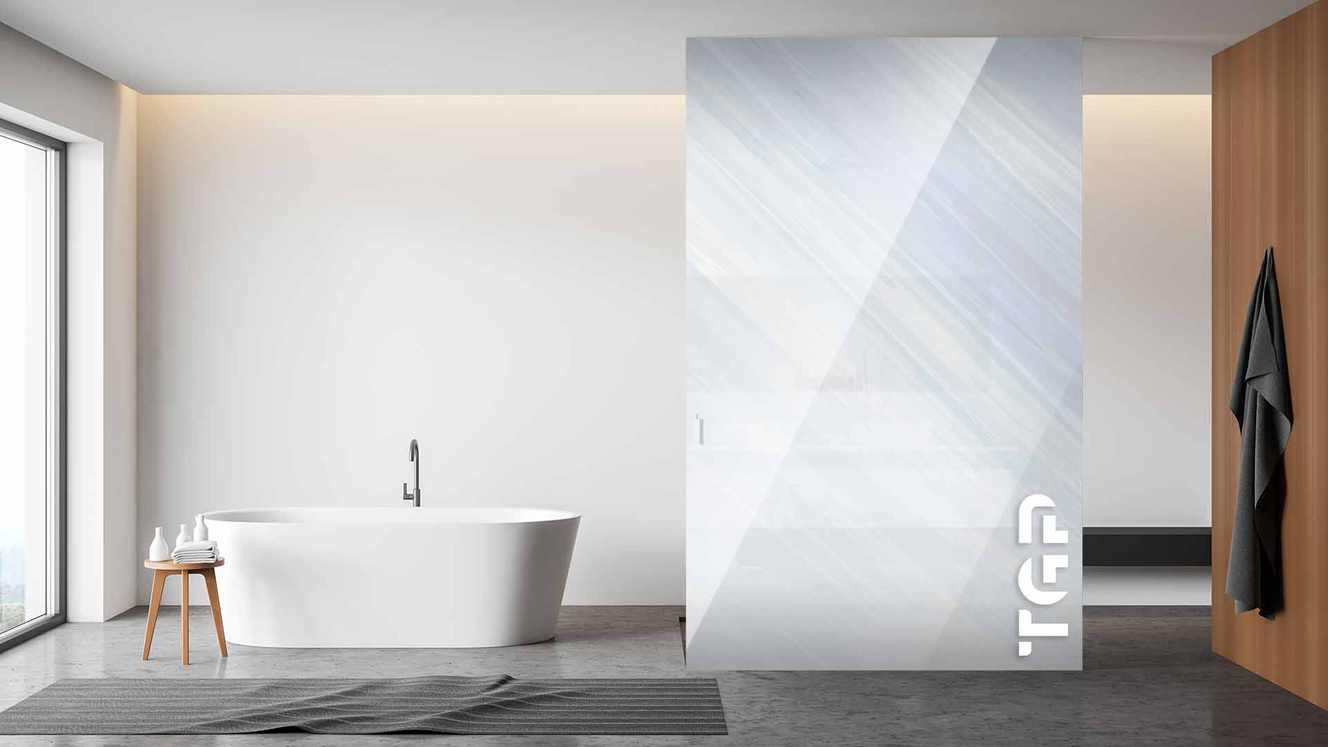 MRB015 Printed glass shower screen