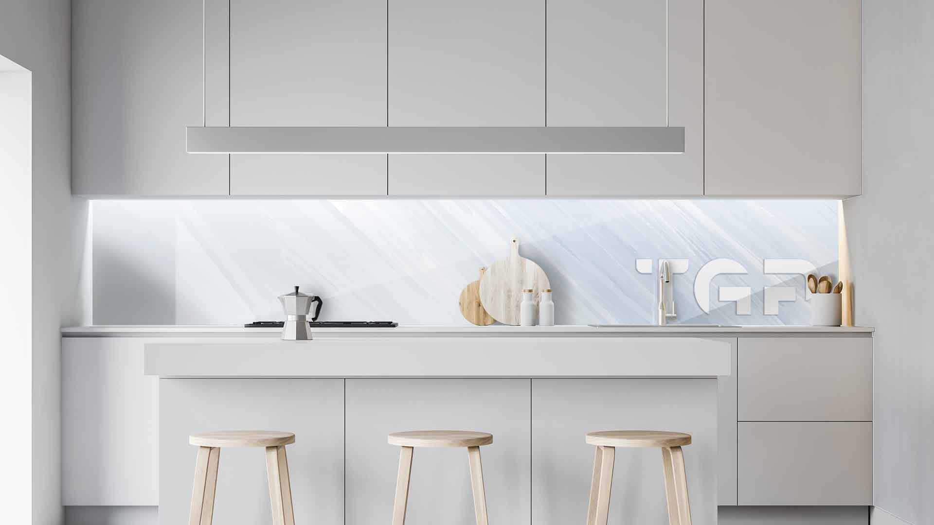 MRB015 kitchen printed glass countertop