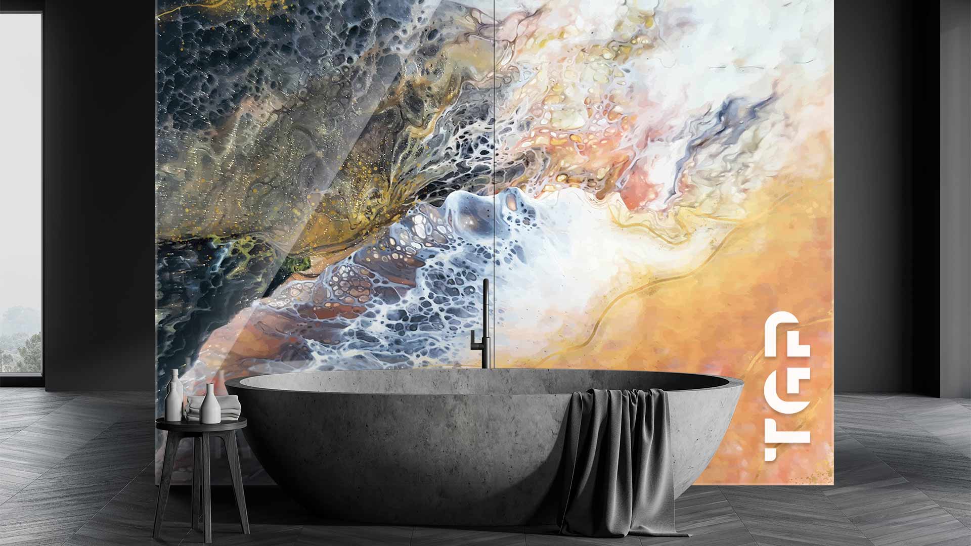 MRB016 Printed glass shower splashback MRB016 Printed glass shower splashback