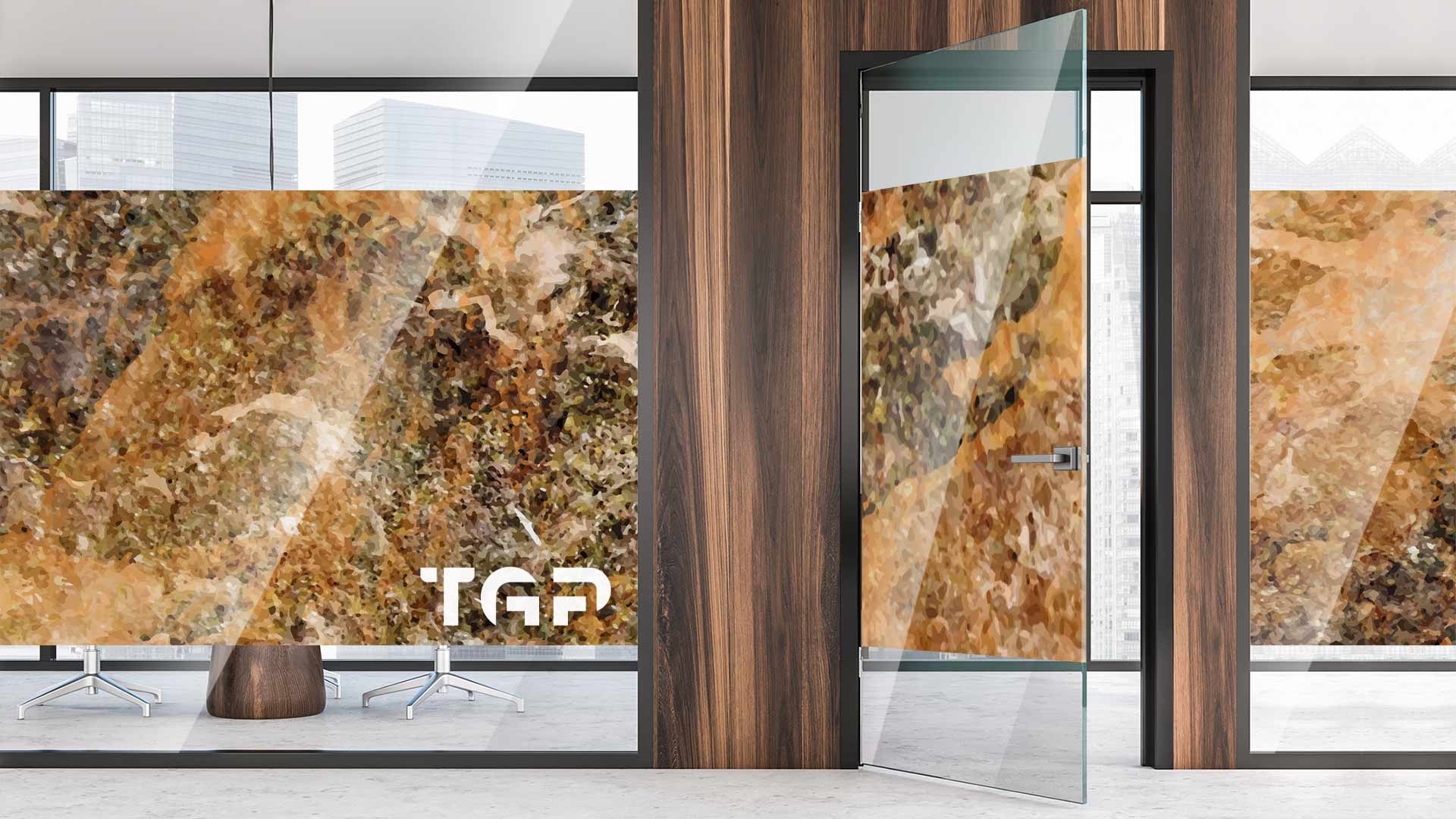 MRB017 Office printed glass wall partition