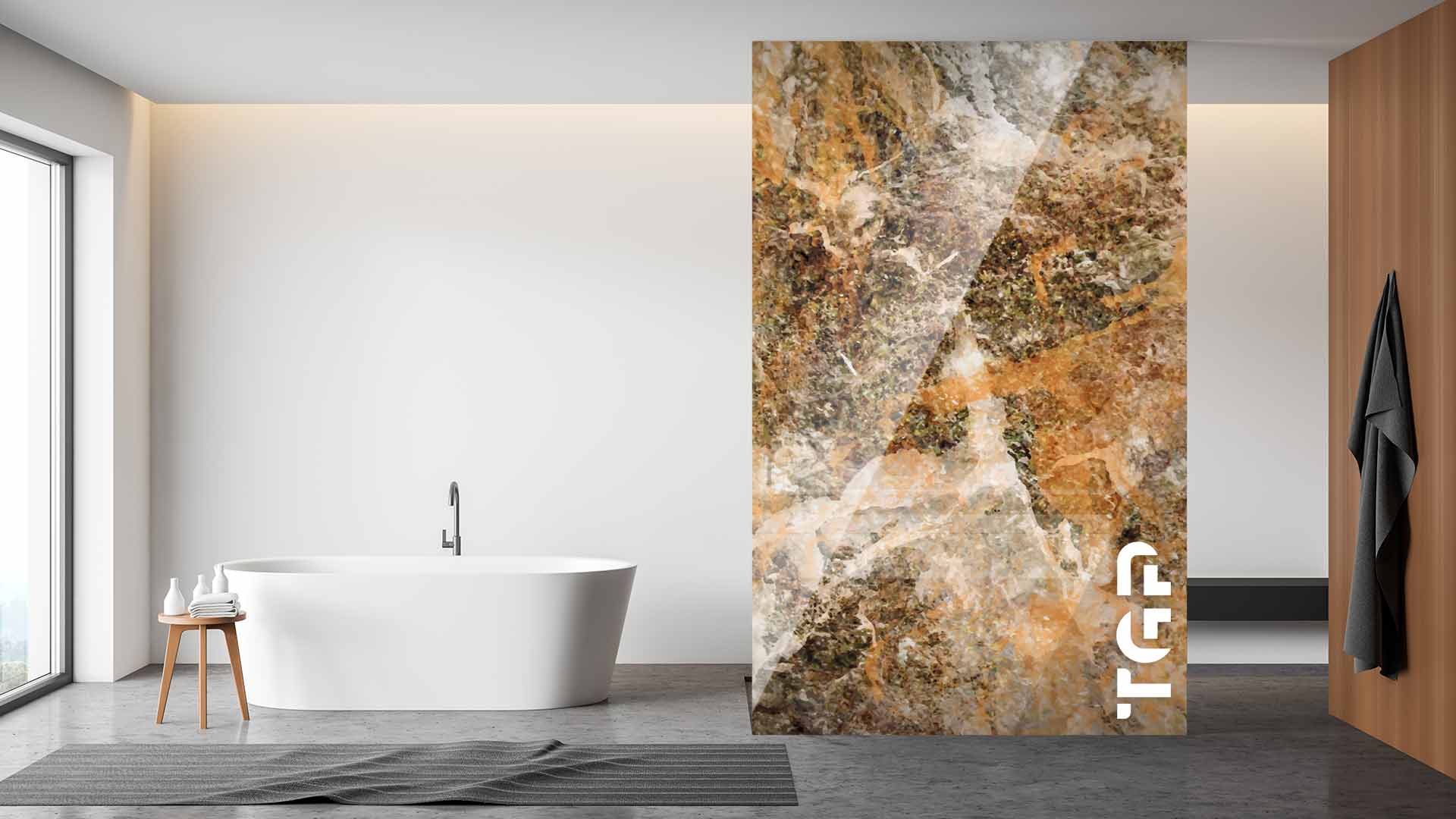 MRB017 Printed glass shower screen