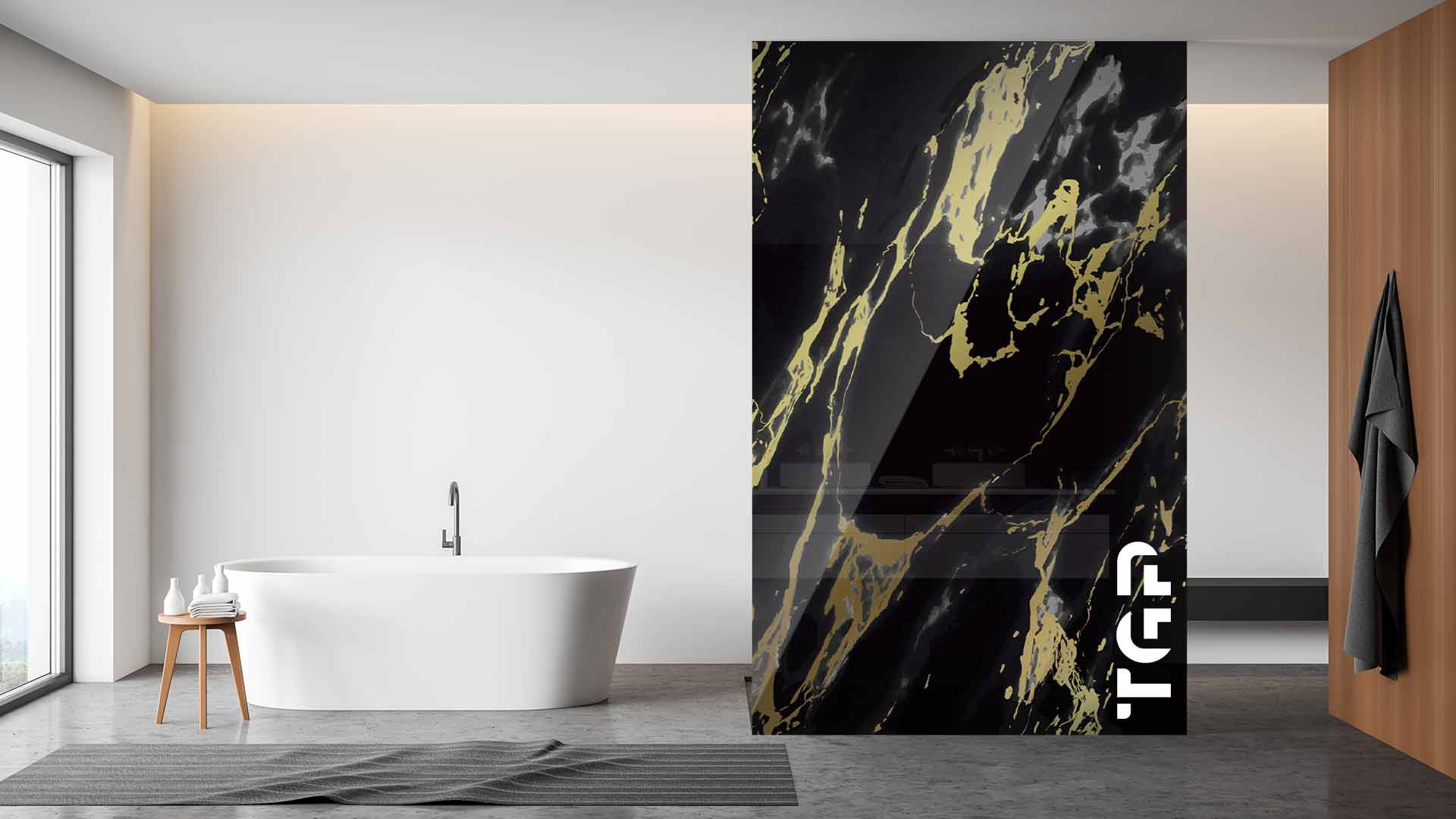 MRB018 Printed glass shower screen