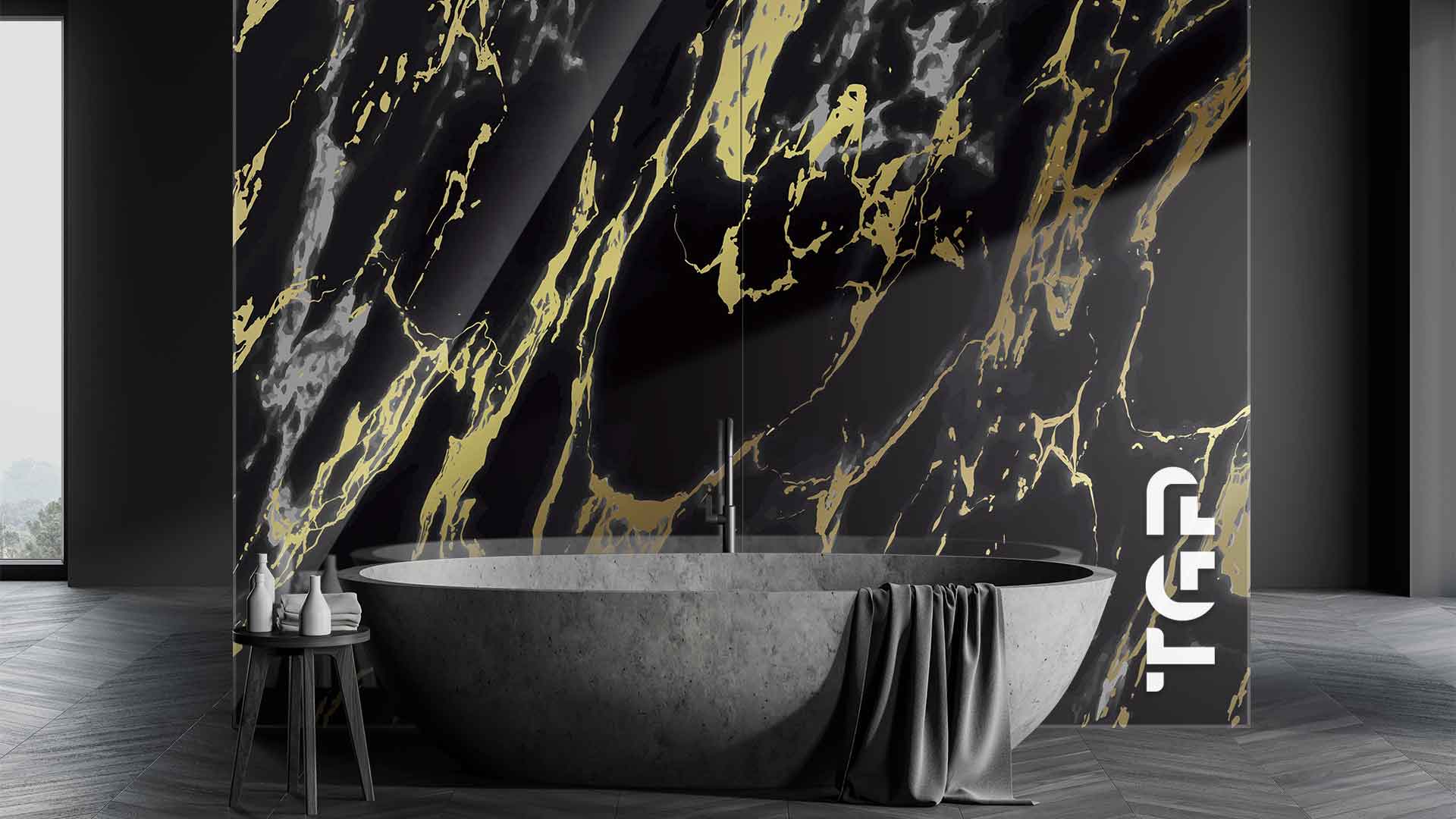 MRB018 Printed glass shower splashback