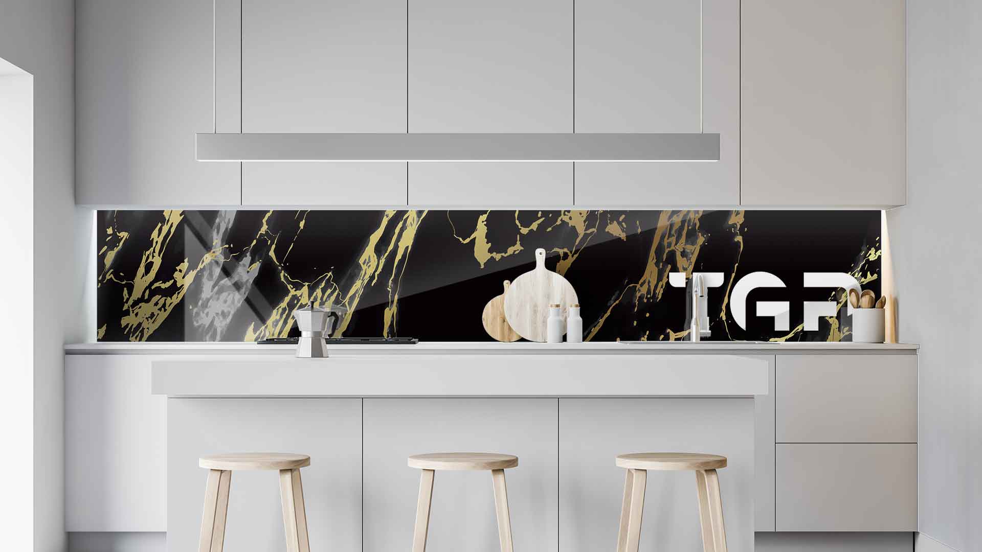 MRB018 kitchen printed glass countertop