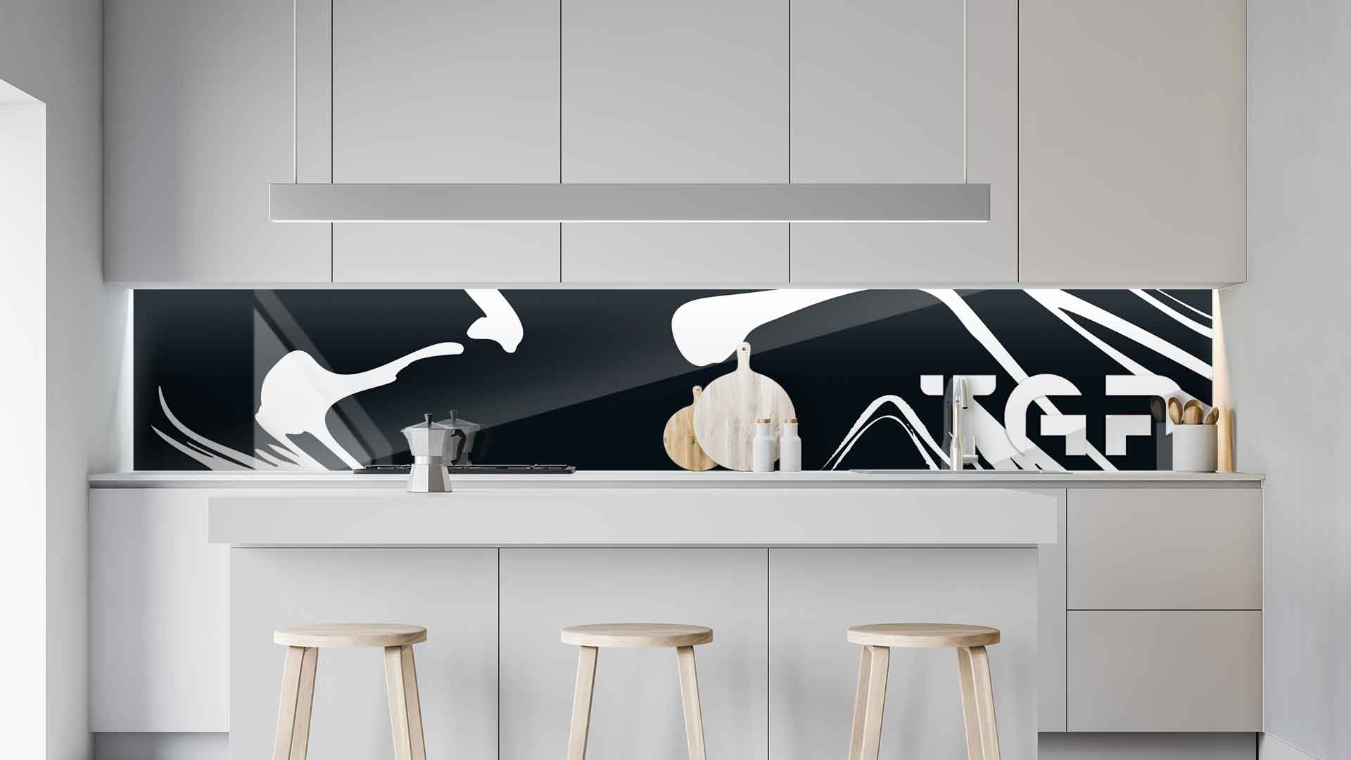 MRB019 kitchen printed glass countertop