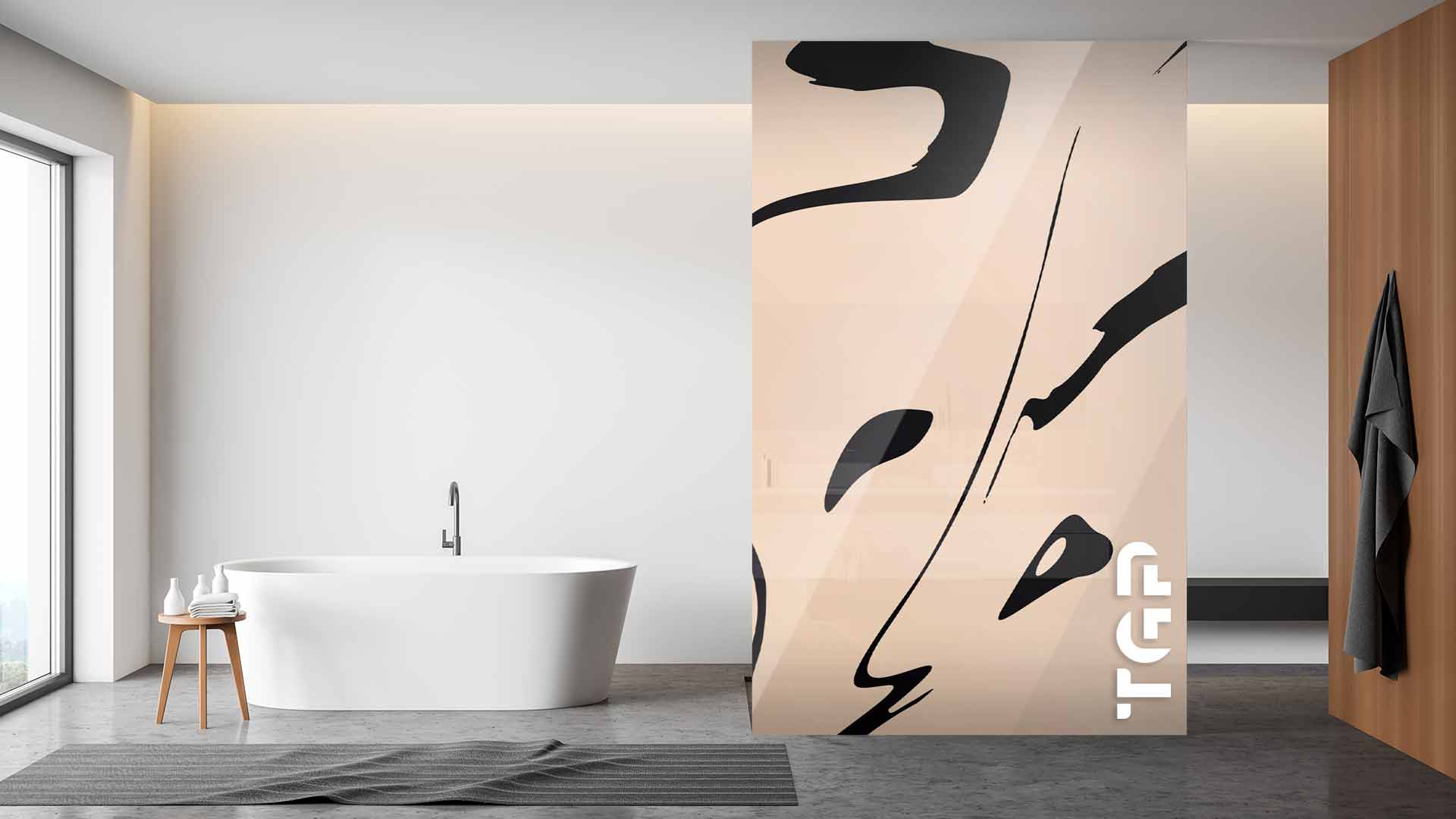 MRB020 Printed glass shower screen