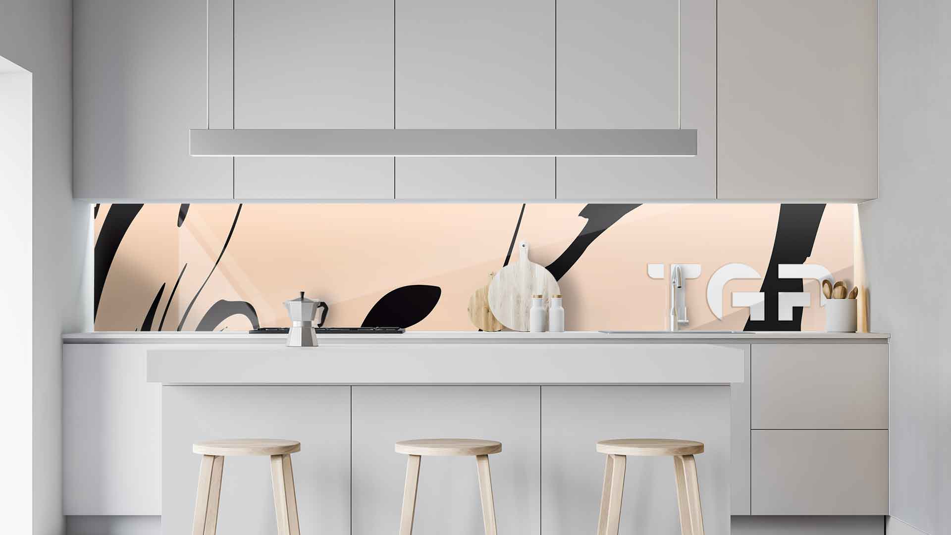 MRB020 kitchen printed glass countertop