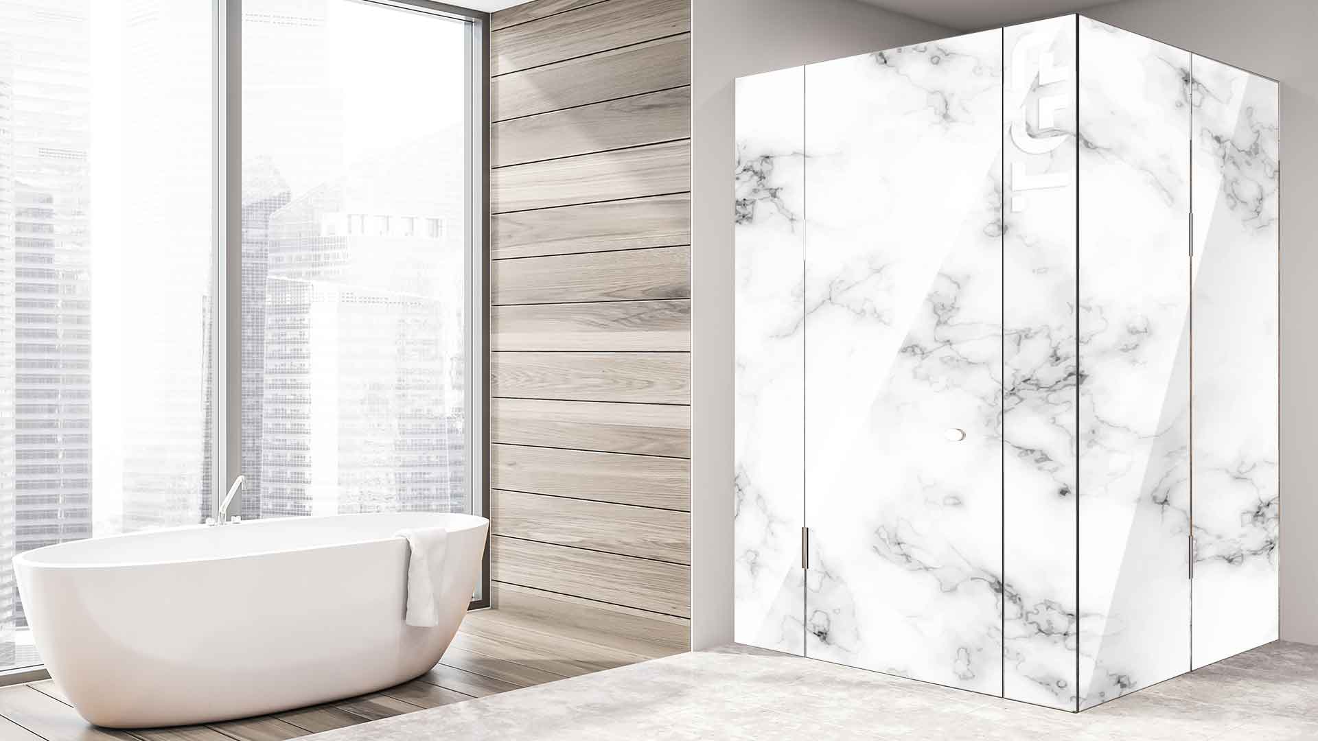 MRB021 printed glass shower enclosure
