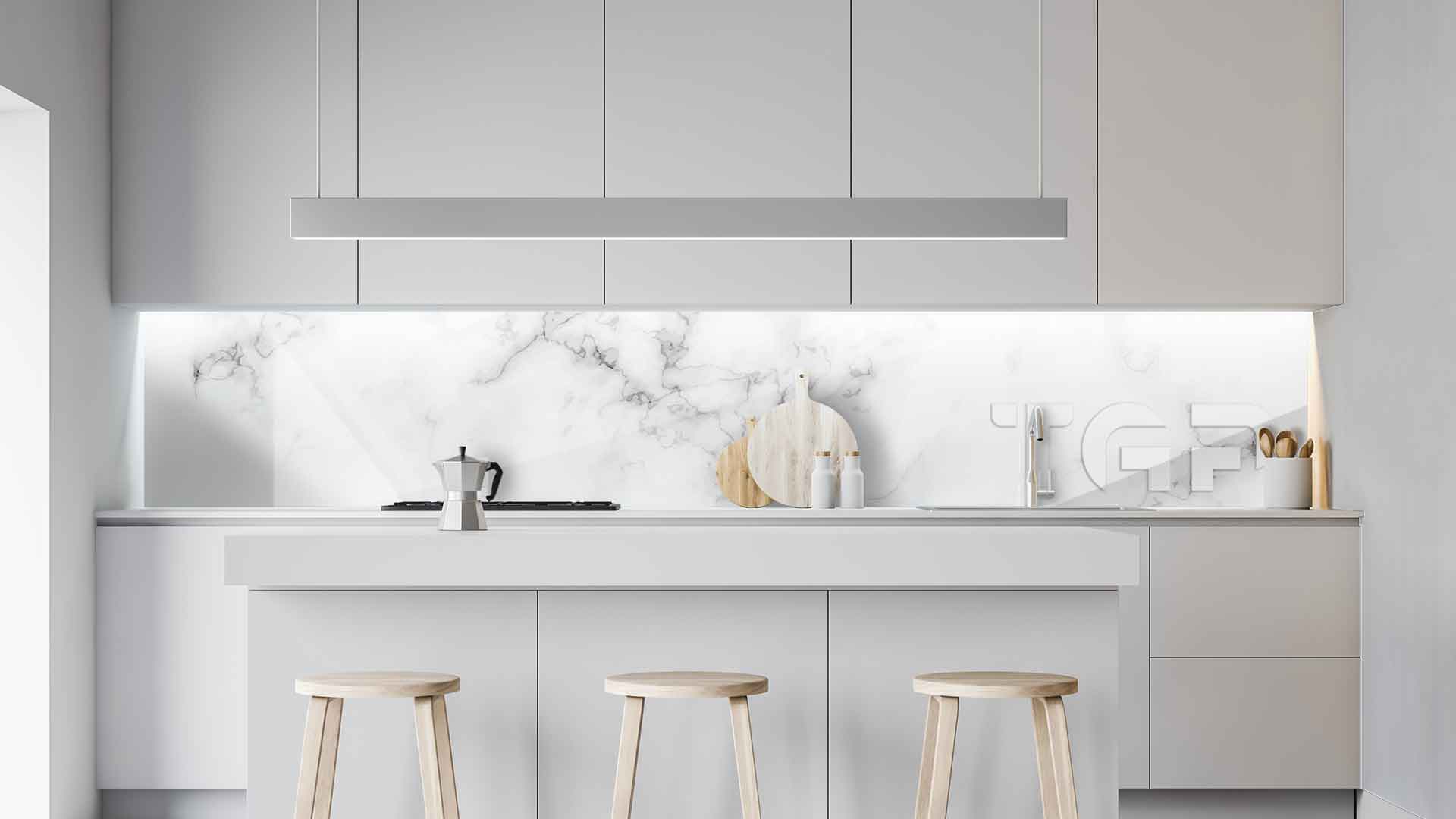 MRB021 kitchen printed glass countertop