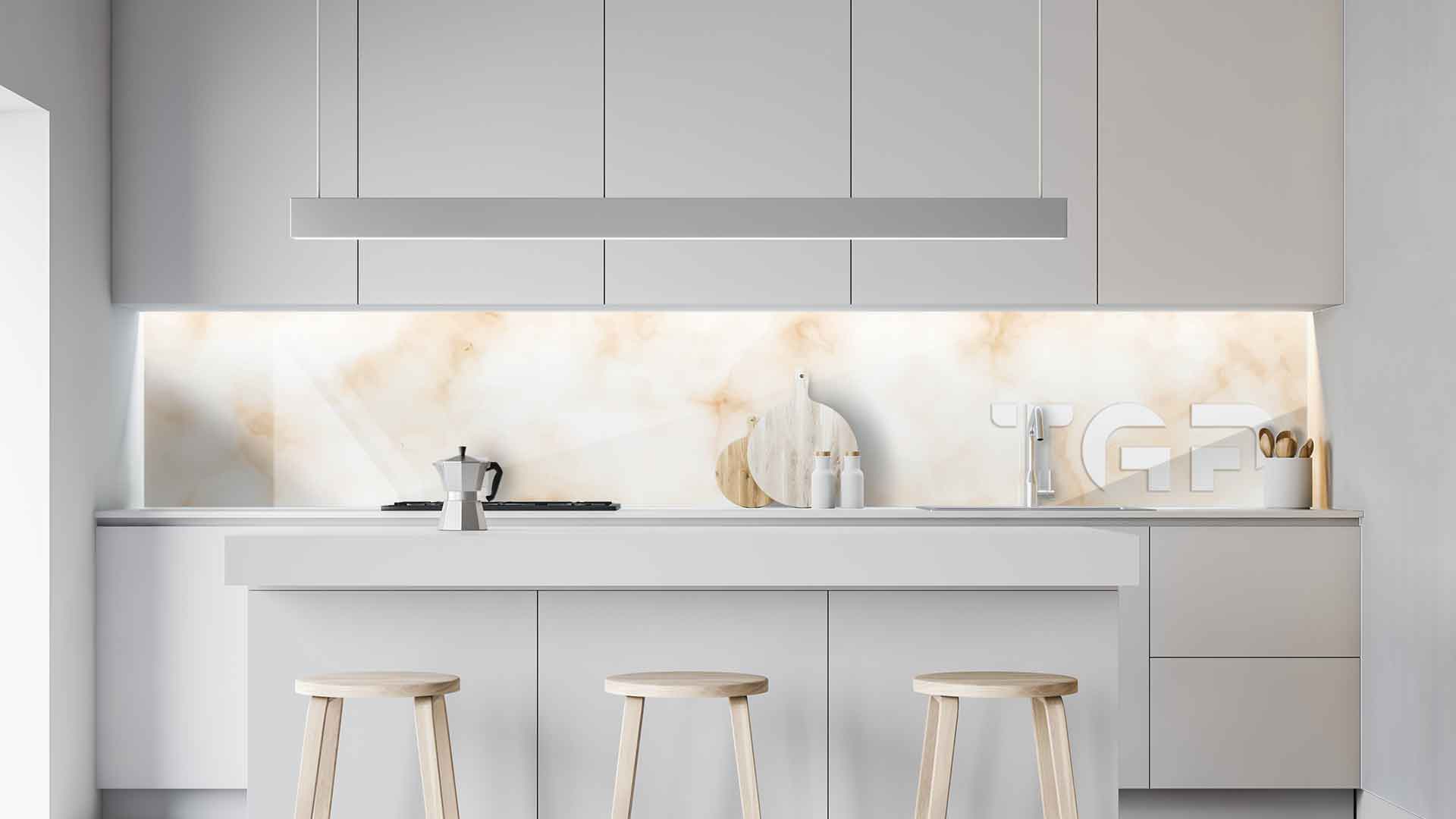 MRB022 kitchen printed glass countertop