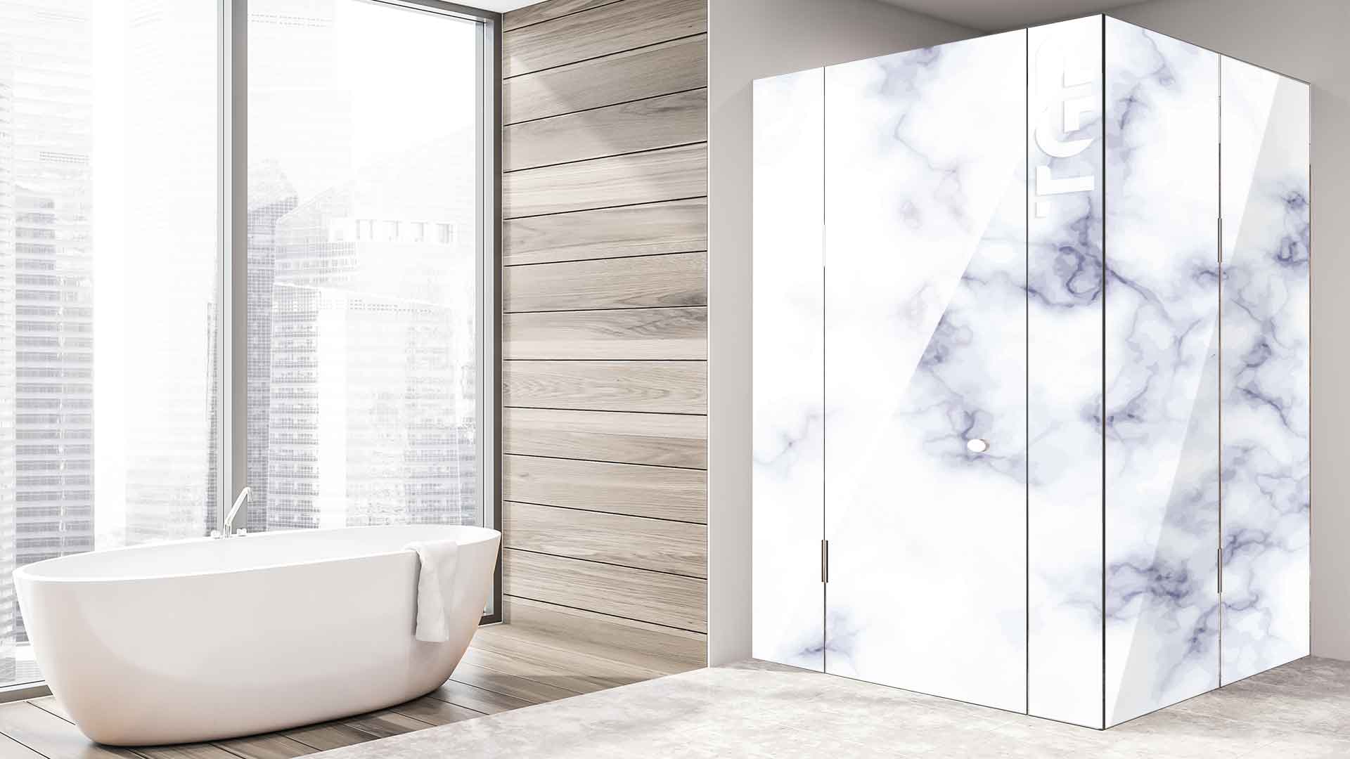 MRB023 printed glass shower enclosure