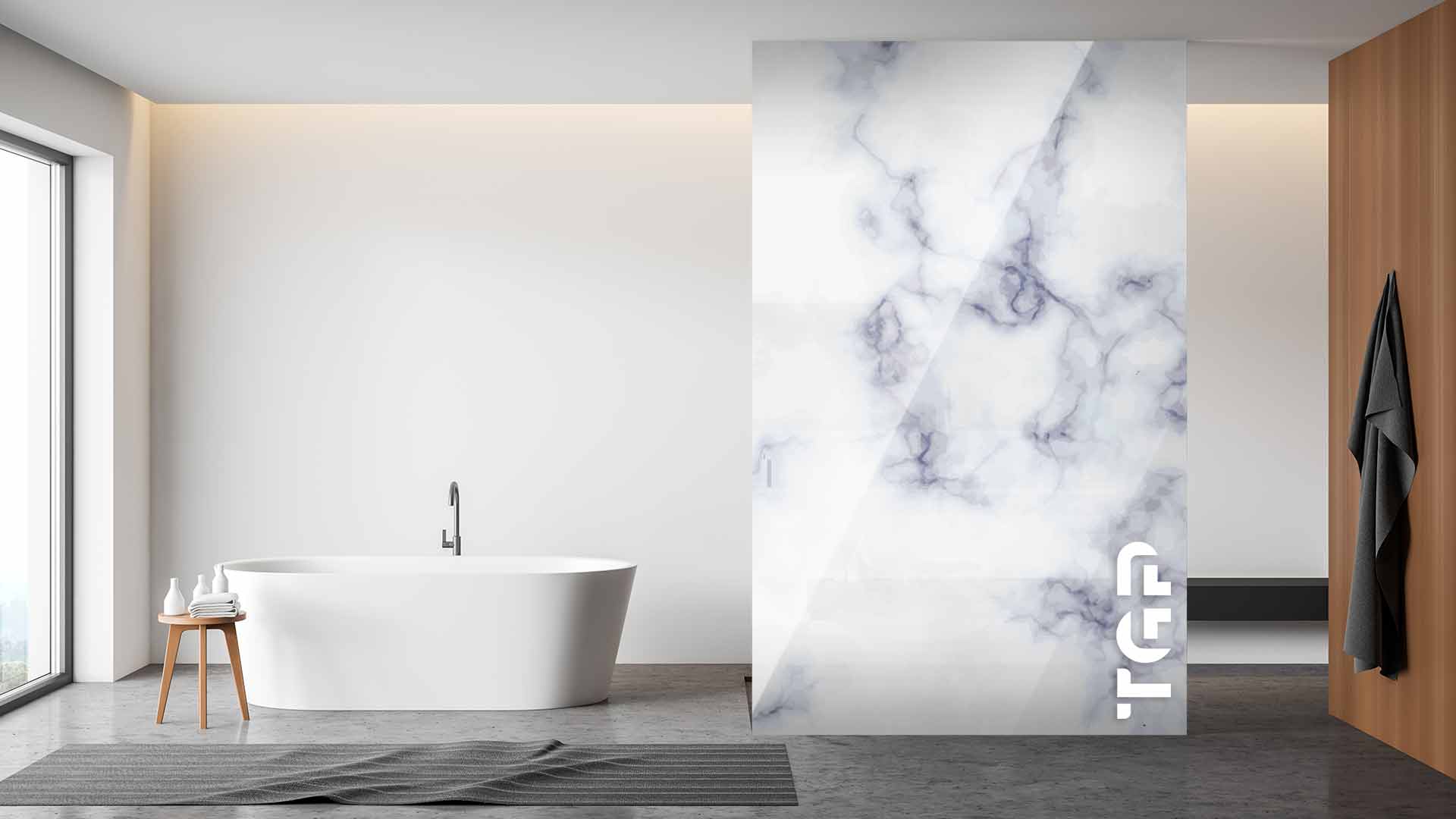 MRB023 Printed glass shower screen