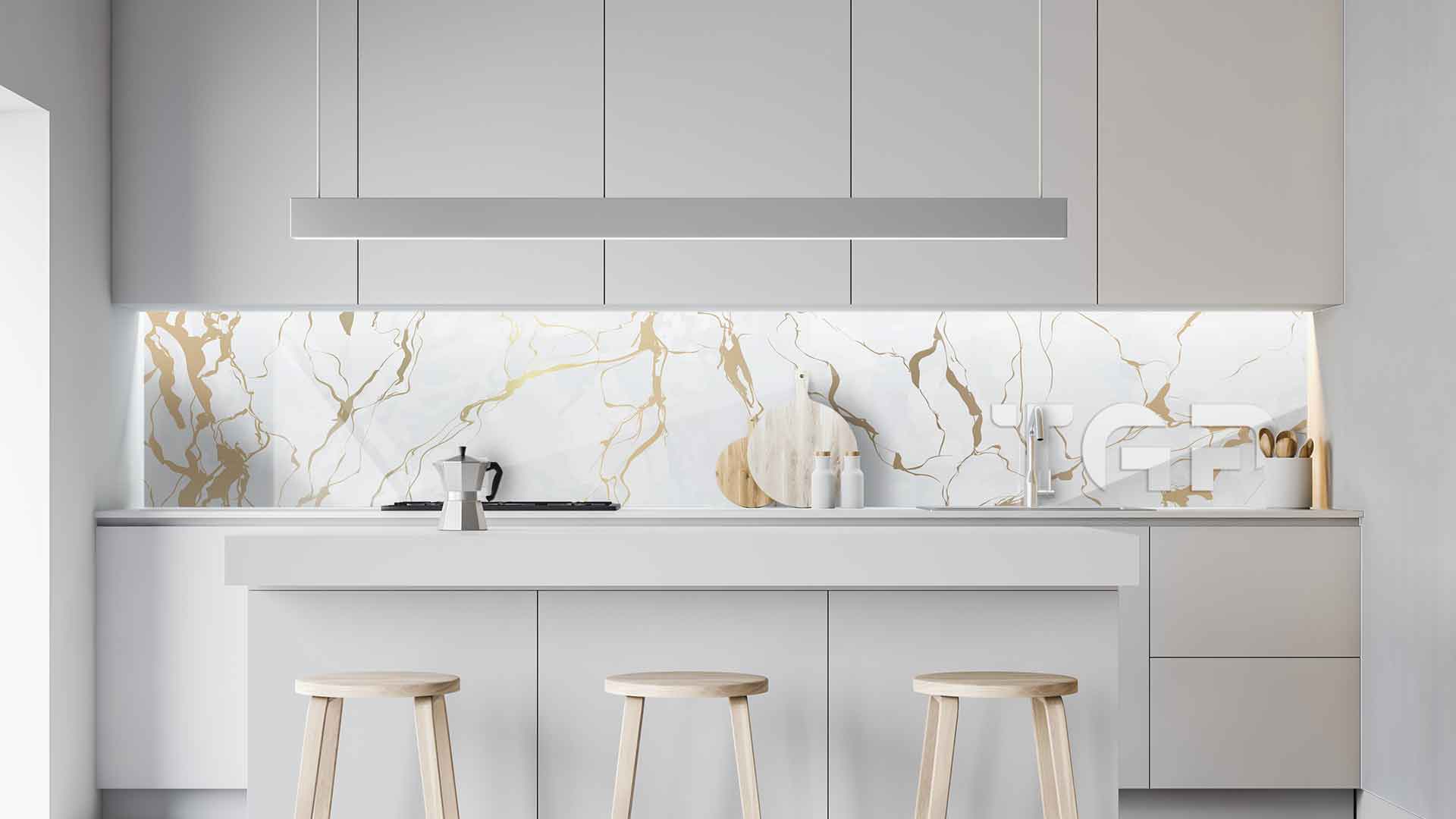MRB024 kitchen printed glass countertop