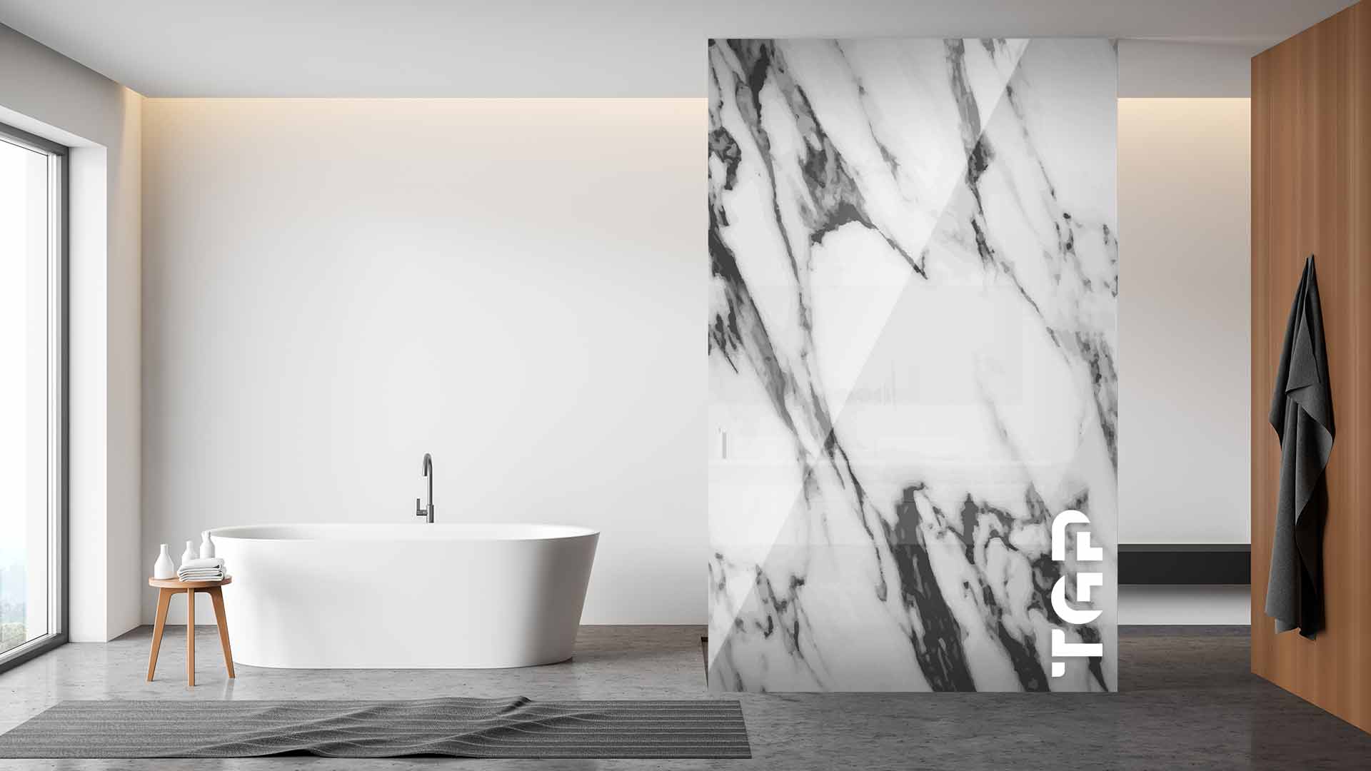 MRB025 Printed glass shower screen