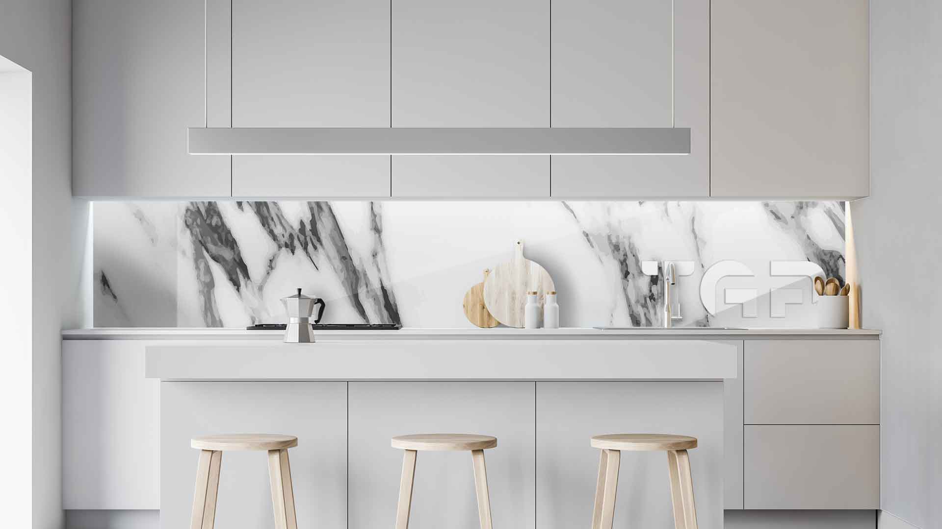 MRB025 kitchen printed glass countertop