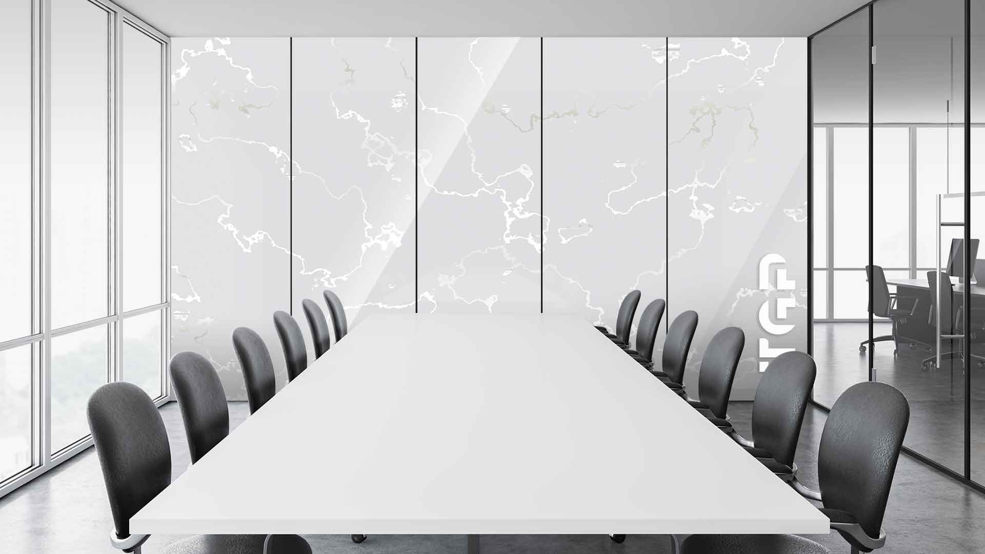 MRB026 Office printed glass wall cladding