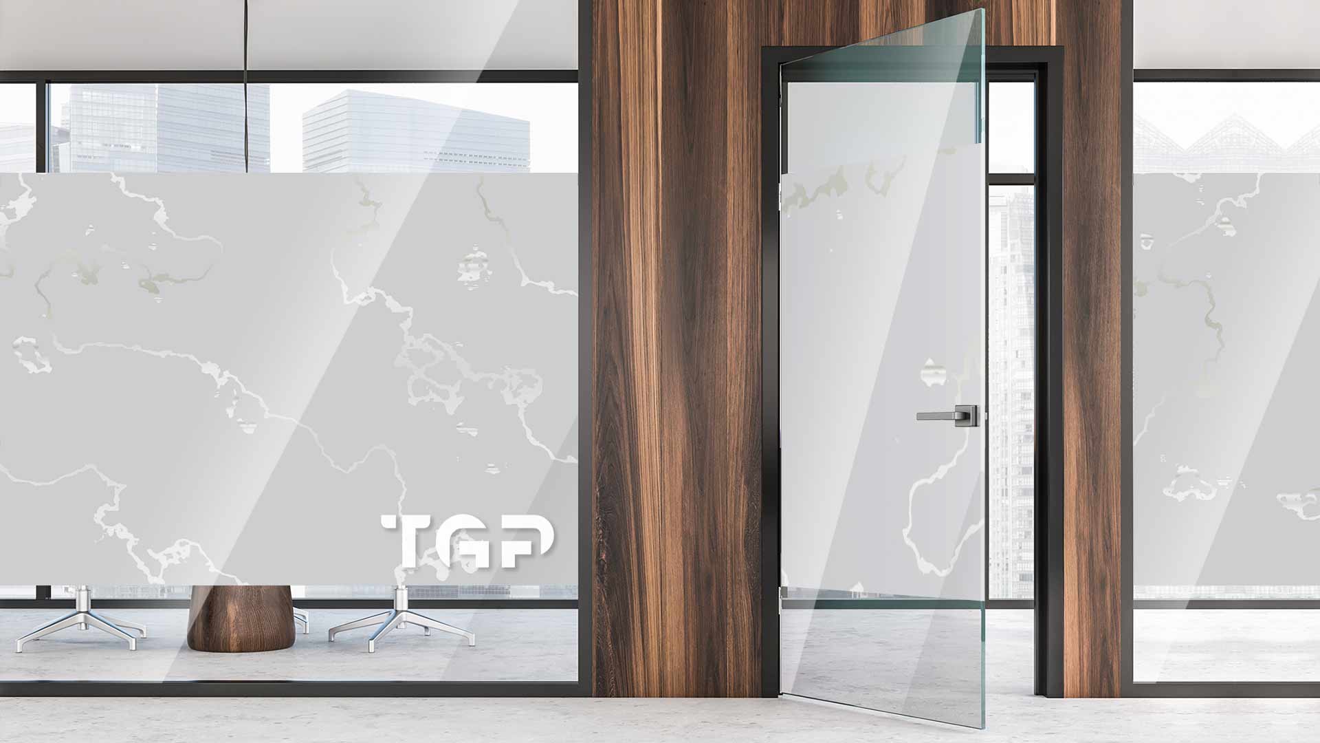 MRB026 Office printed glass wall partition