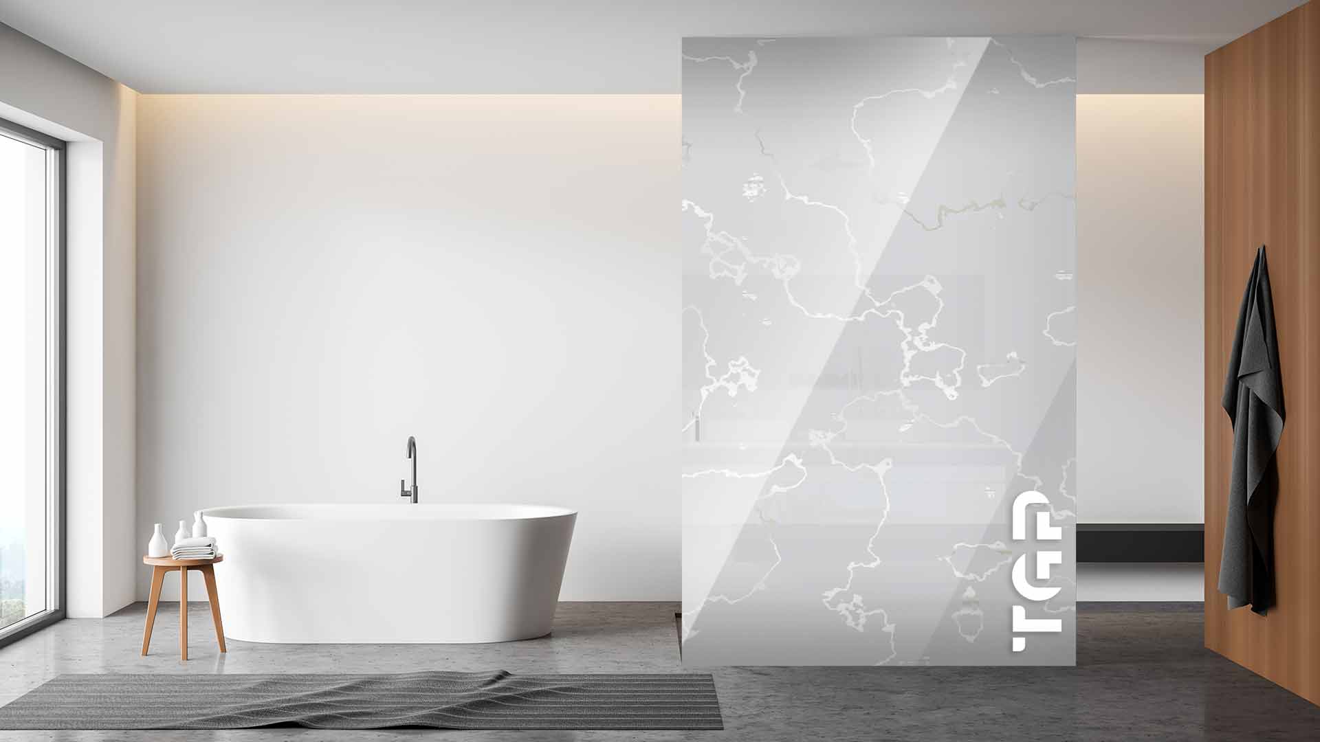 MRB026 Printed glass shower screen