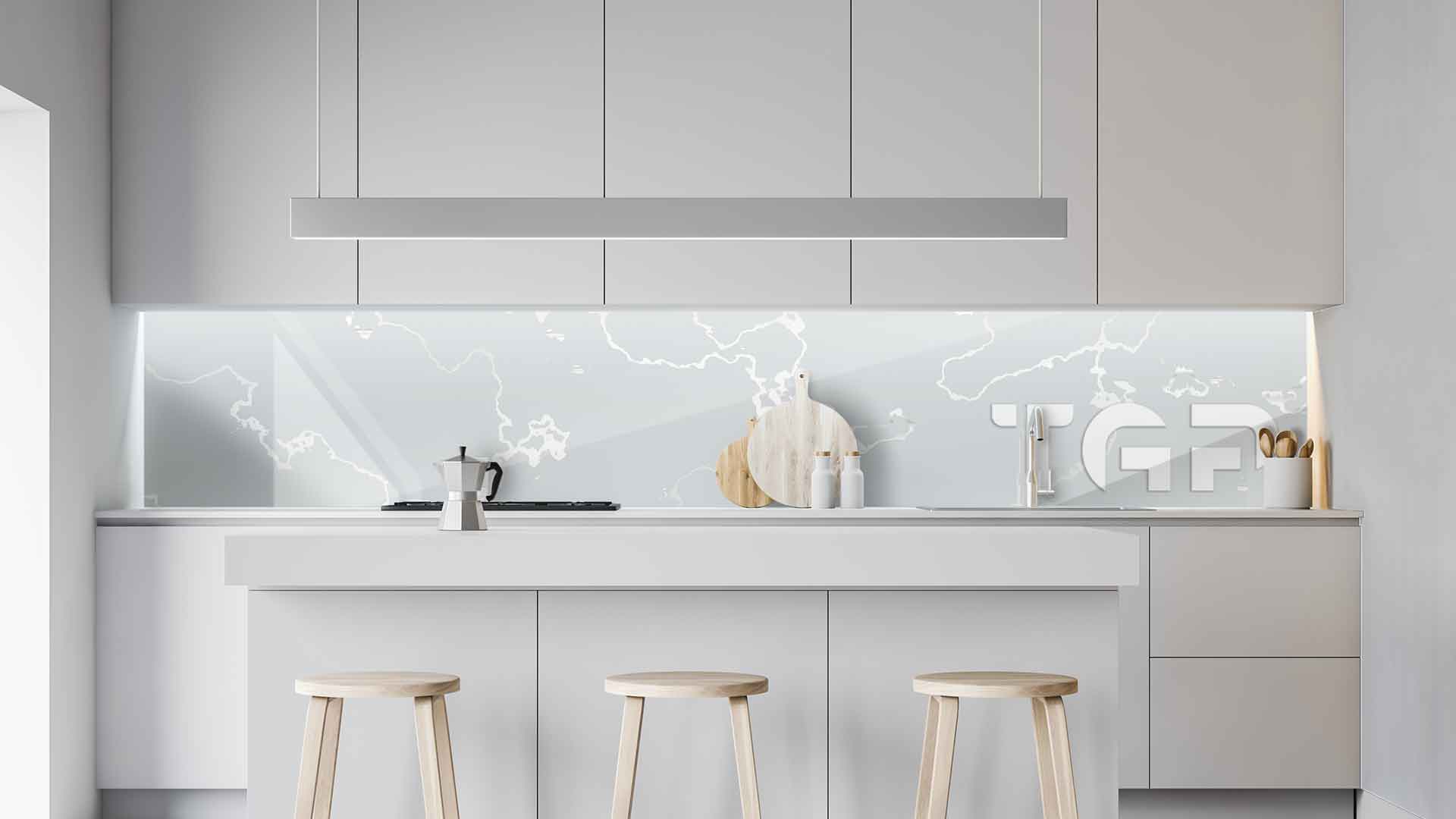MRB026 kitchen printed glass countertop