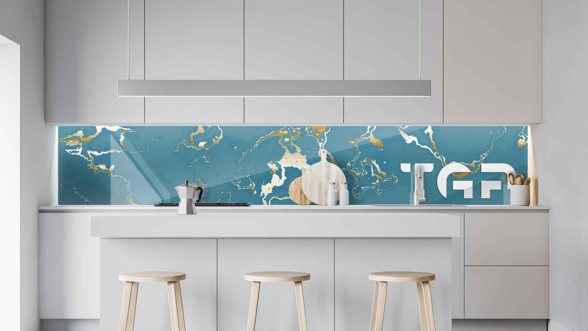 MRB027 kitchen printed glass countertop