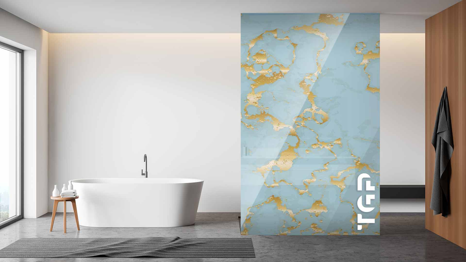 MRB029 Printed glass shower screen