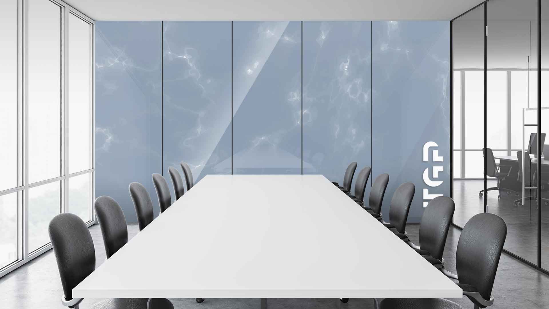 MRB032 Office printed glass wall cladding