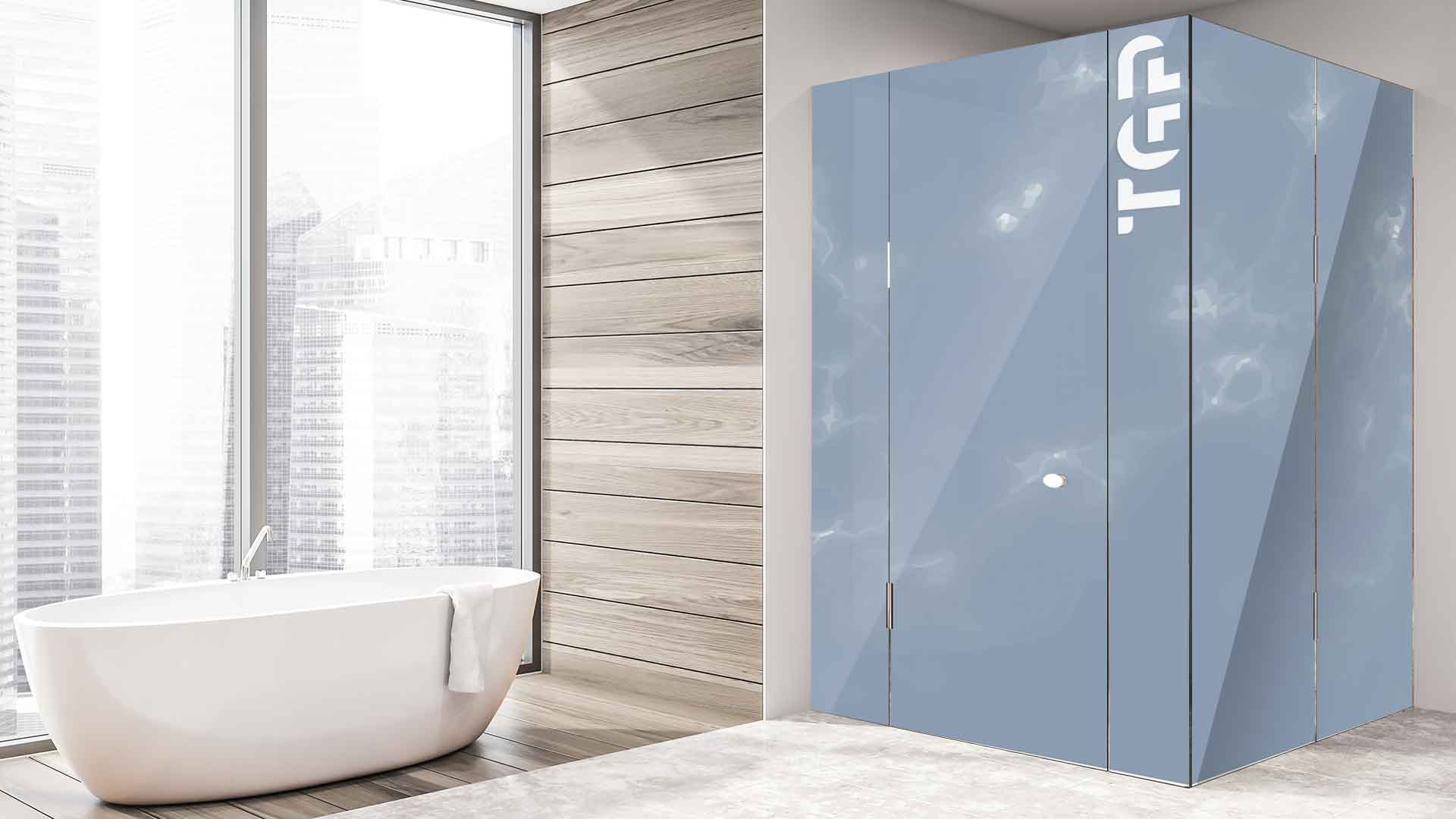 MRB032 printed glass shower enclosure
