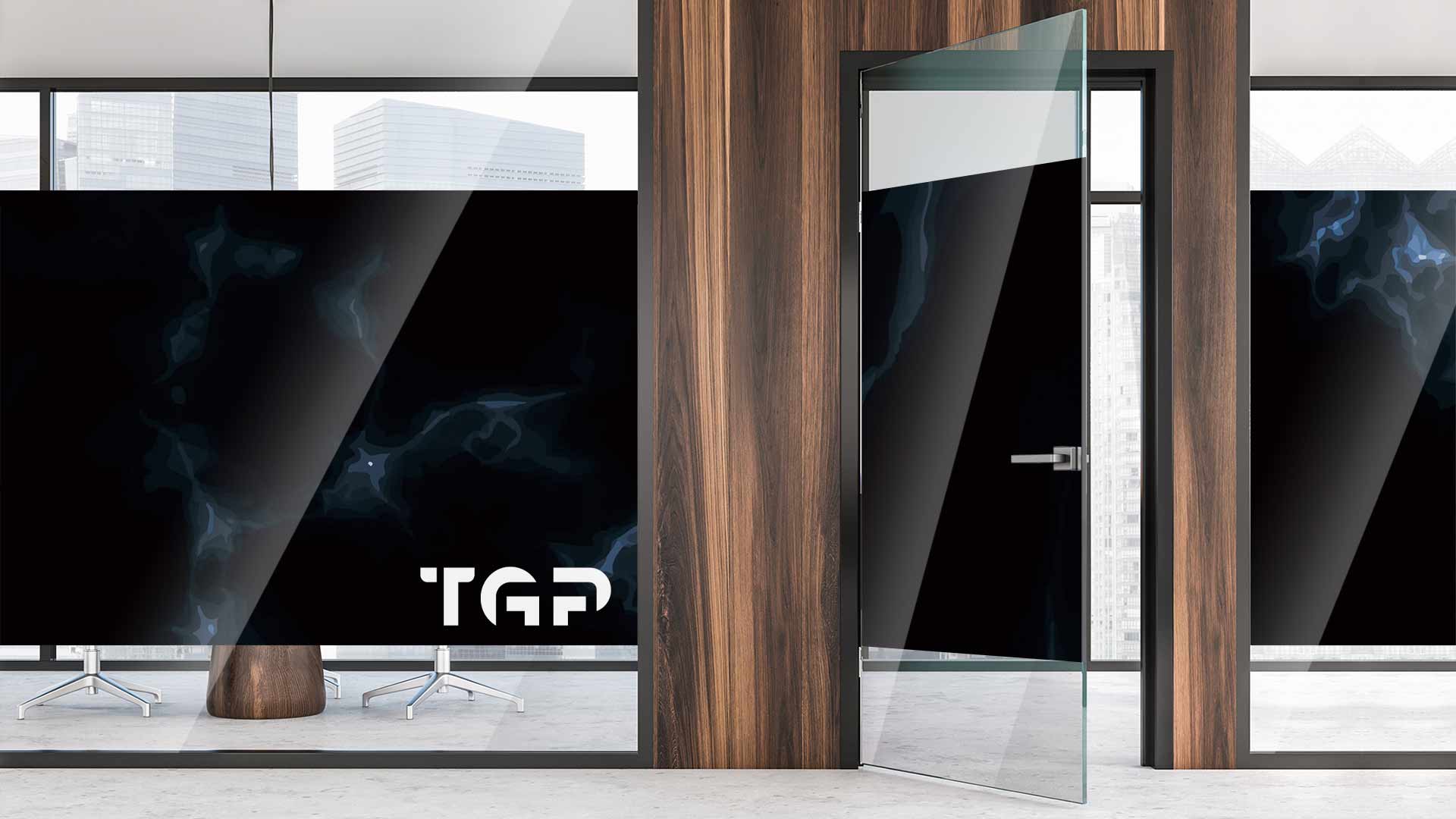 MRB035 Office printed glass wall partition