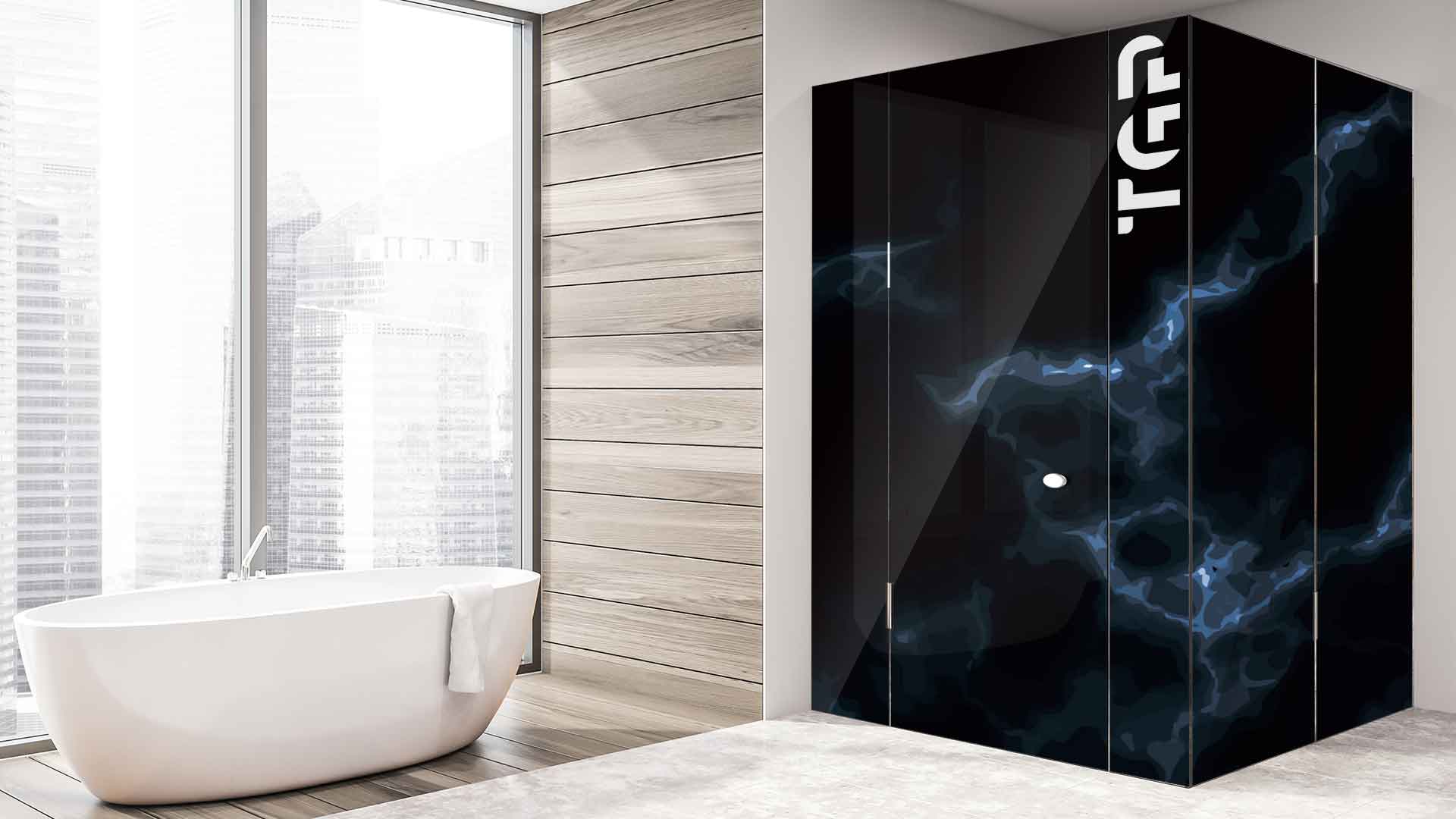 MRB035 printed glass shower enclosure