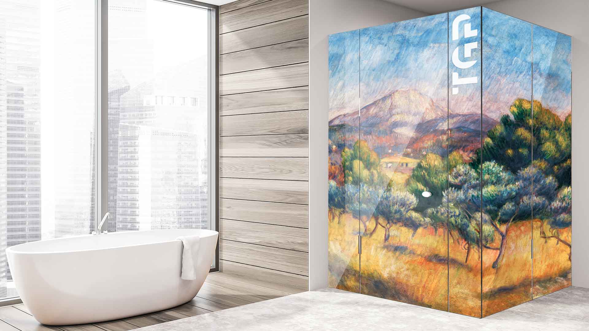 MTP006 printed glass shower enclosure