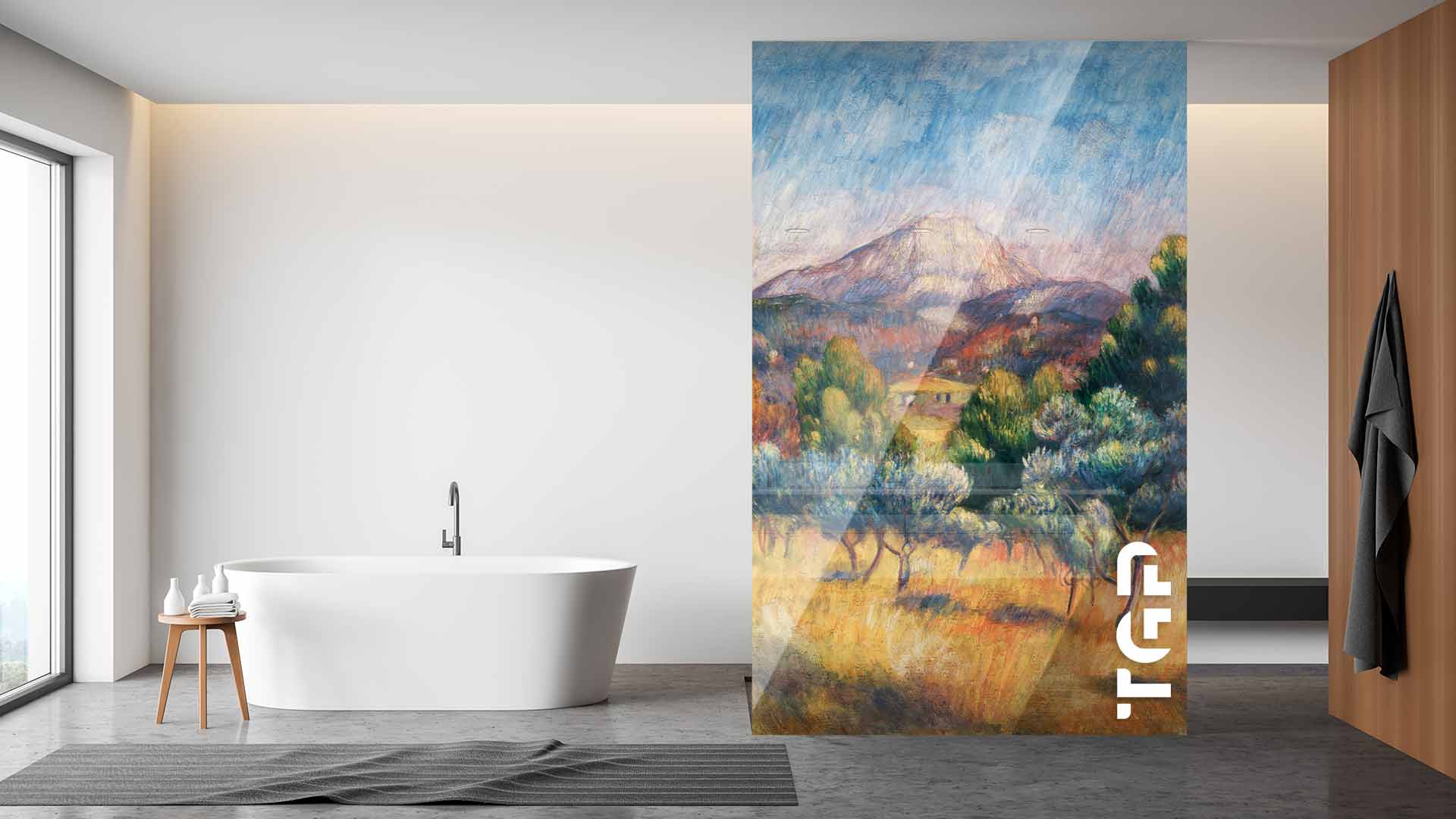 MTP006 Printed glass shower screen