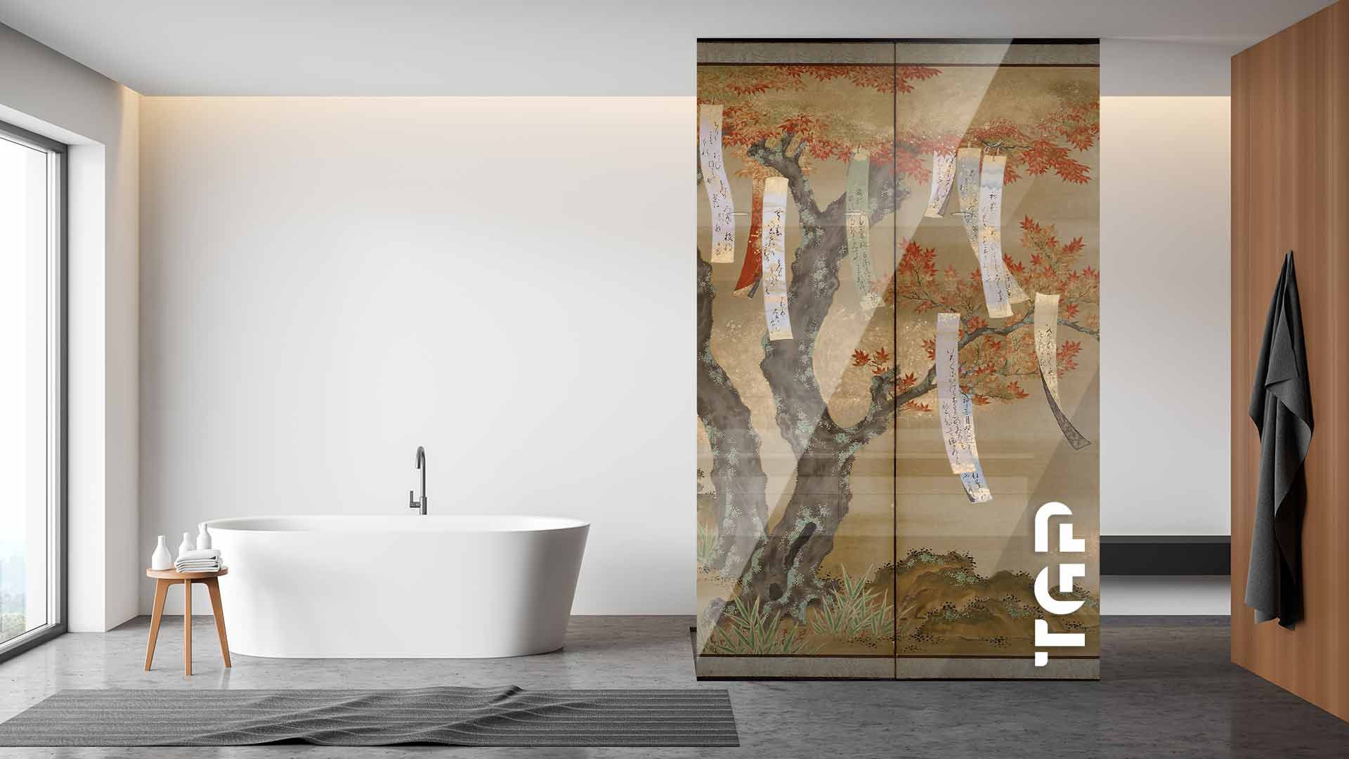 MTP010 Printed glass shower screen MTP010 Printed glass shower screen