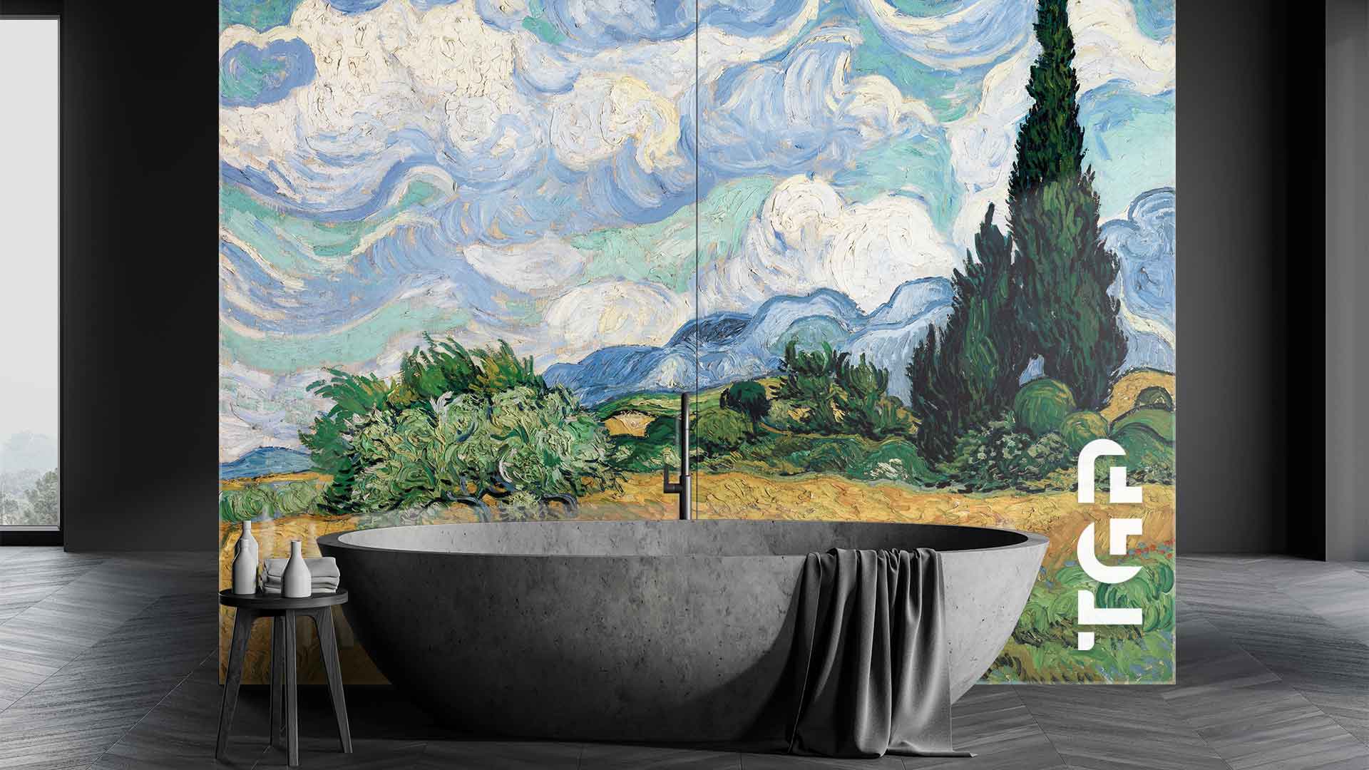 MTP011 Printed glass shower splashback MTP011 Printed glass shower splashback