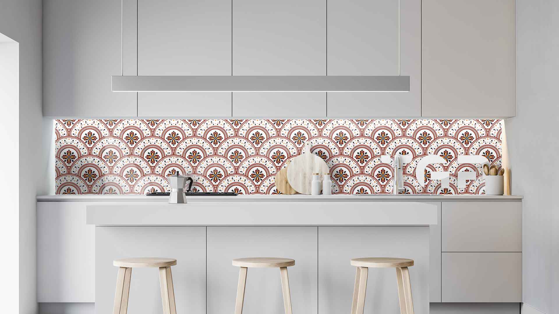 PRC002 kitchen printed glass countertop