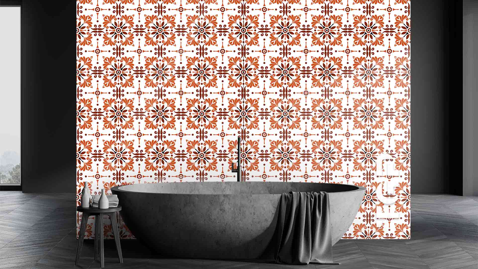 PRC004 Printed glass shower splashback