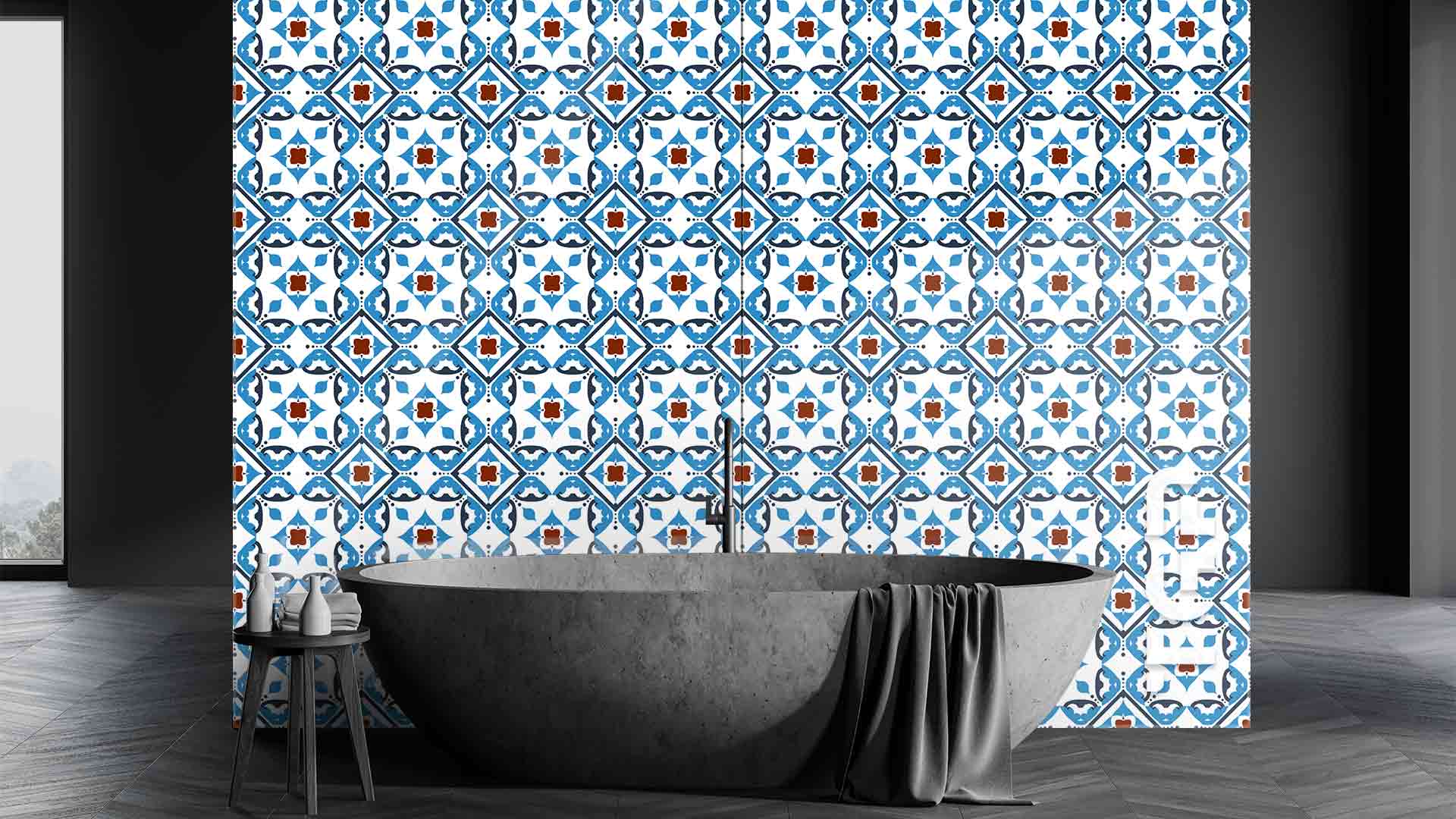 PRC005 Printed glass shower splashback