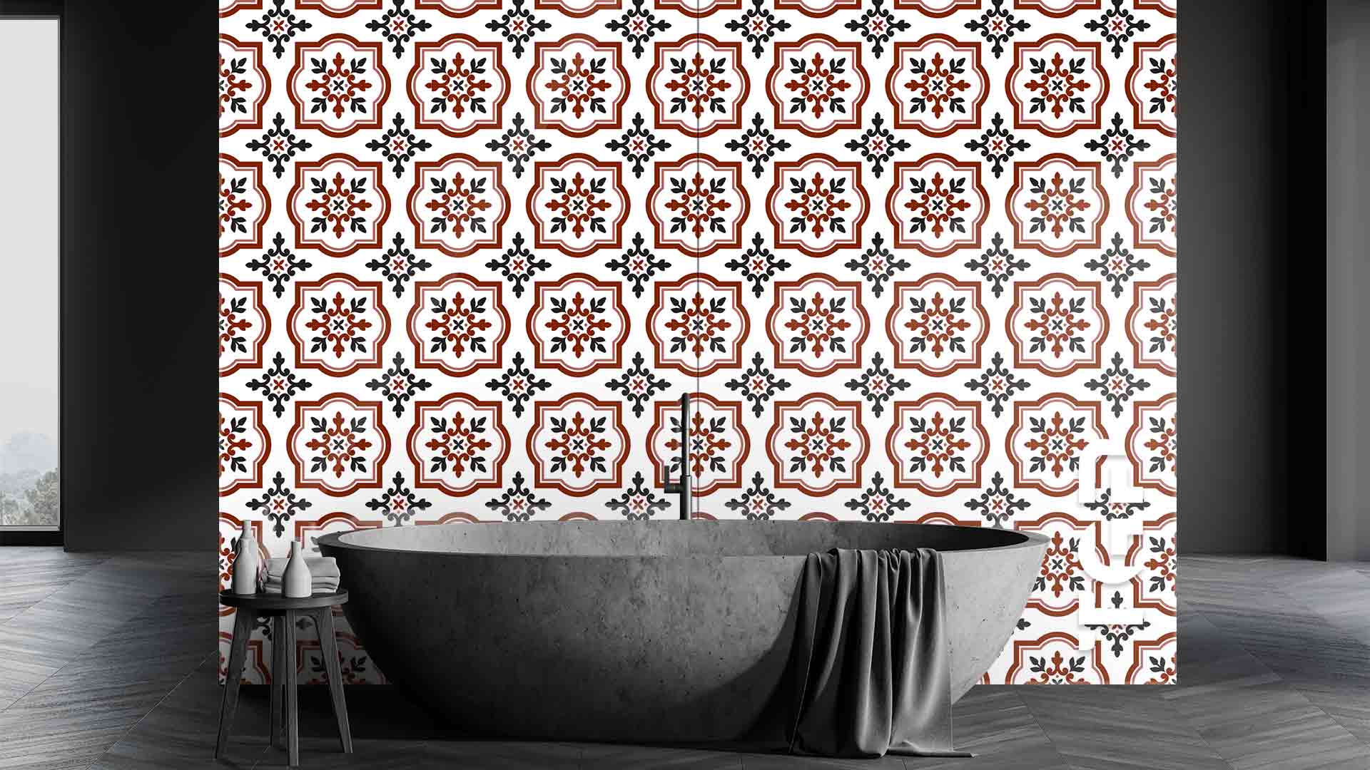 PRC006 Printed glass shower splashback