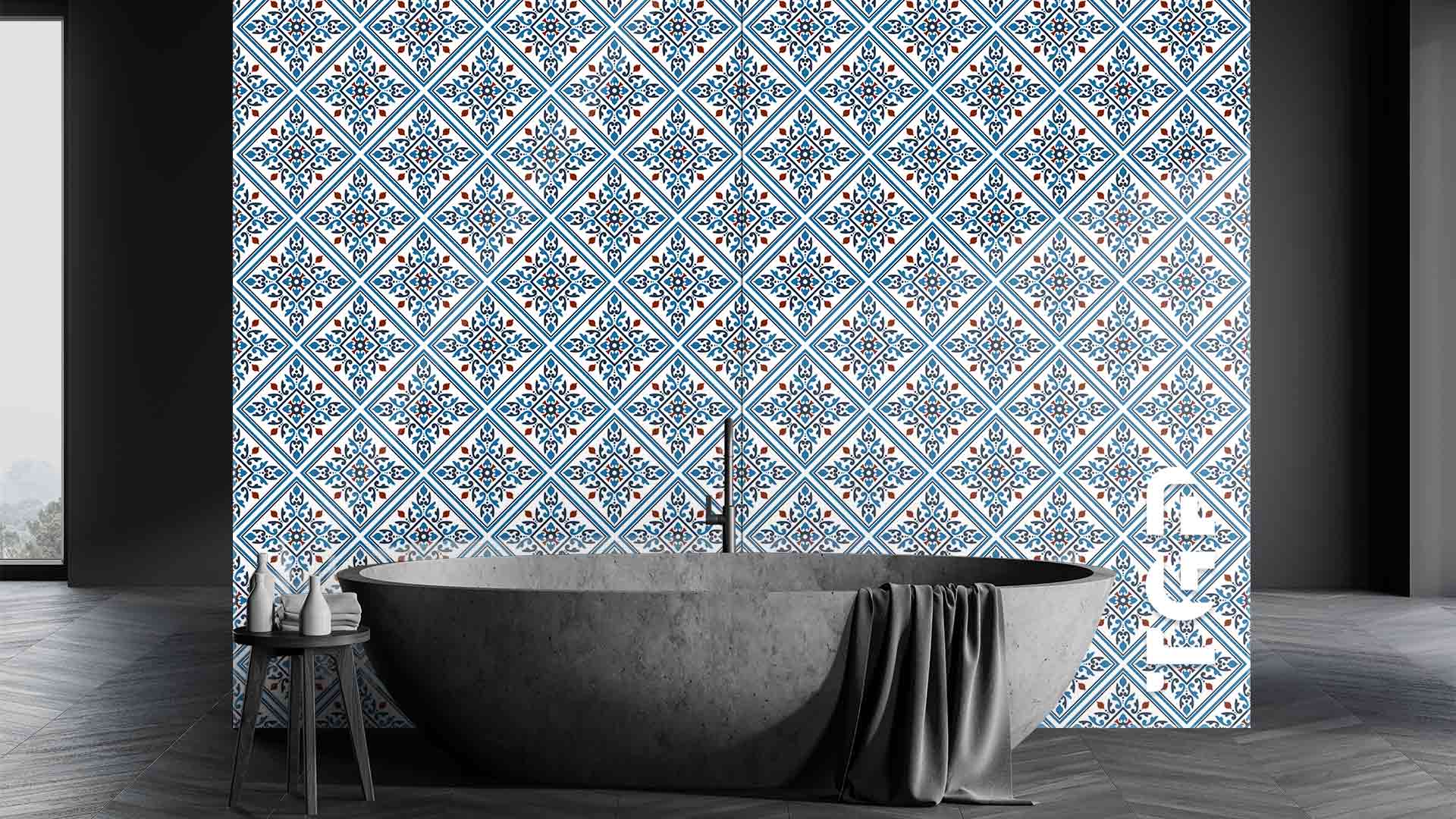 PRC008 Printed glass shower splashback