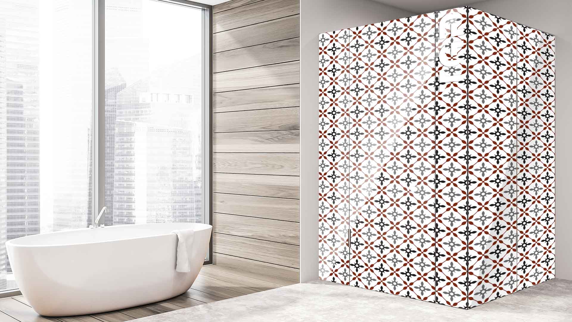 PRC009 model sticlă printată baie cabina dus