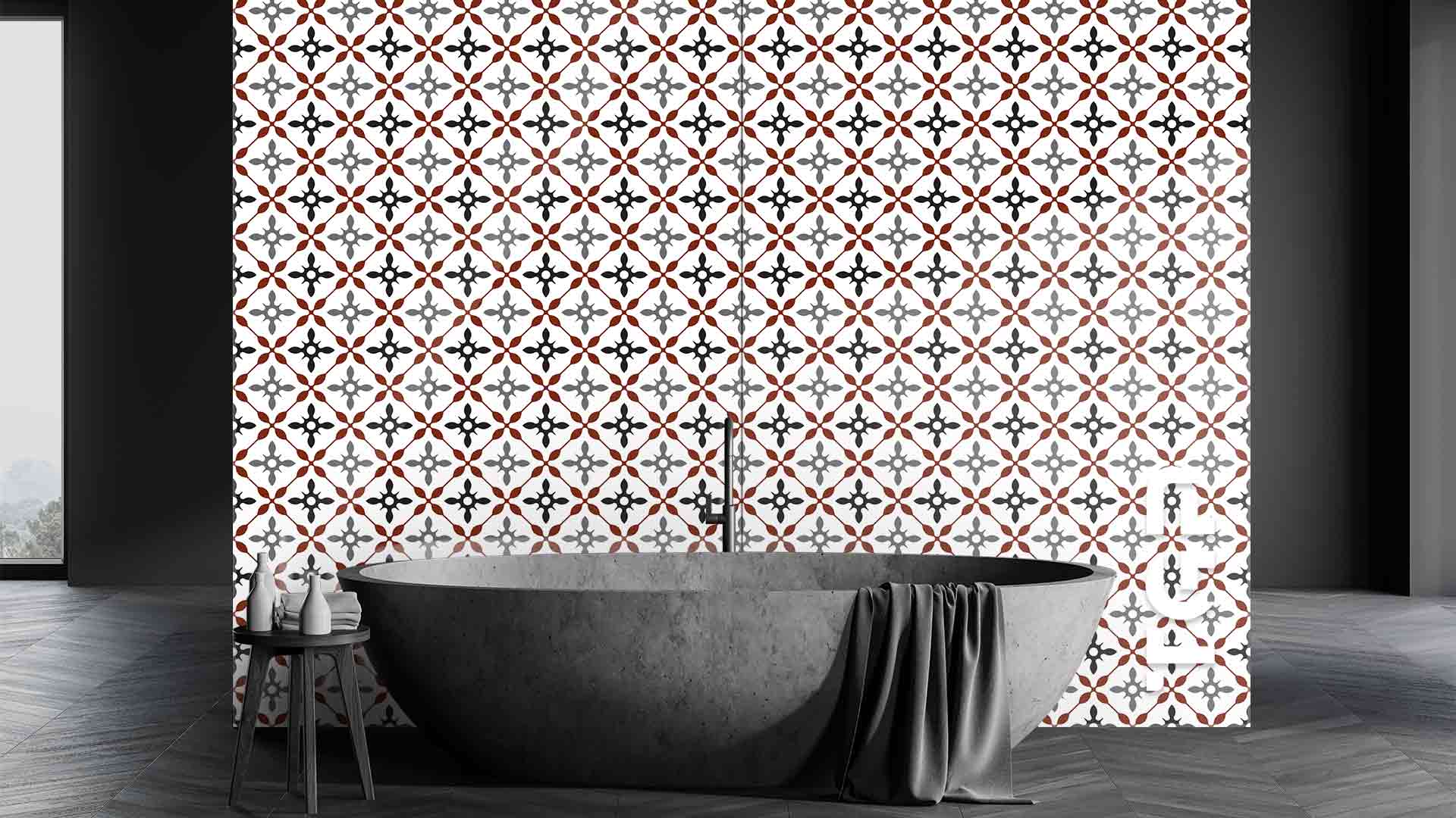 PRC009 Printed glass shower splashback